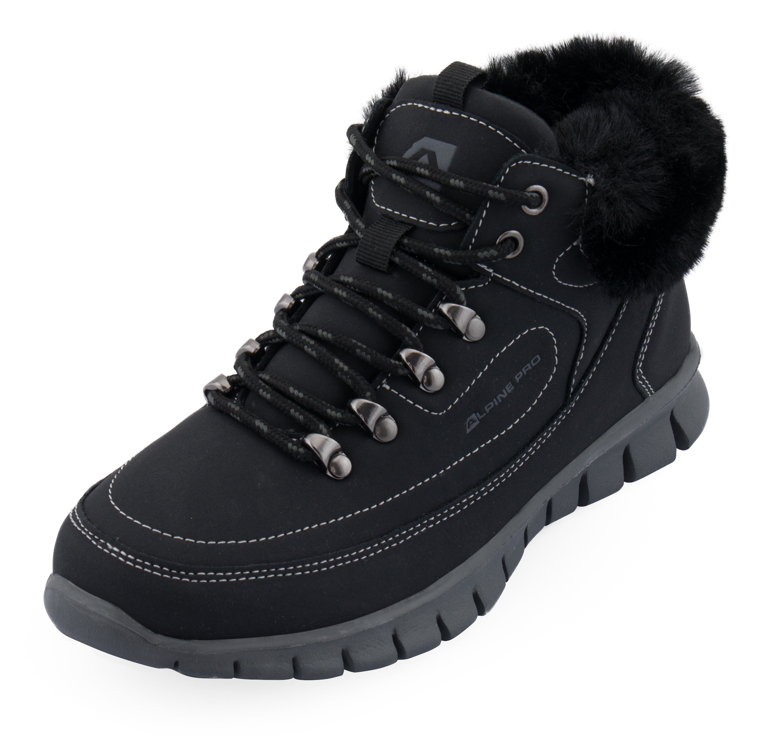 Women's Winter Shoes With Alpine Fur For ALPINE PRO CORMA Black