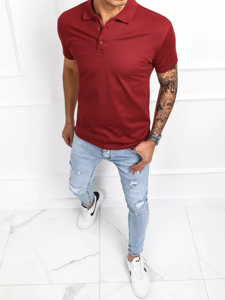 Men's chestnut polo T-shirt Dstreet