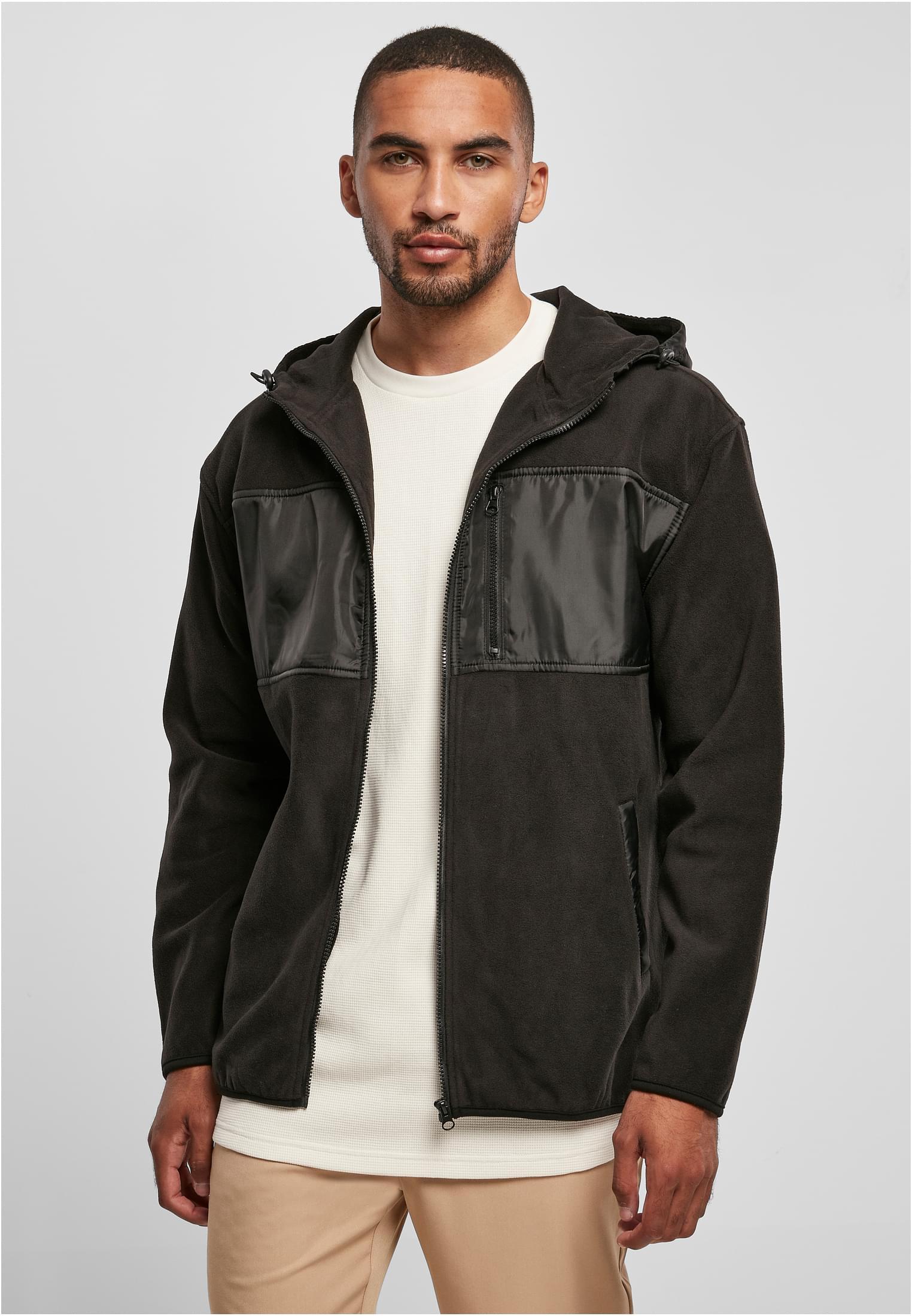 Micro Fleece Jacket With Hood Black