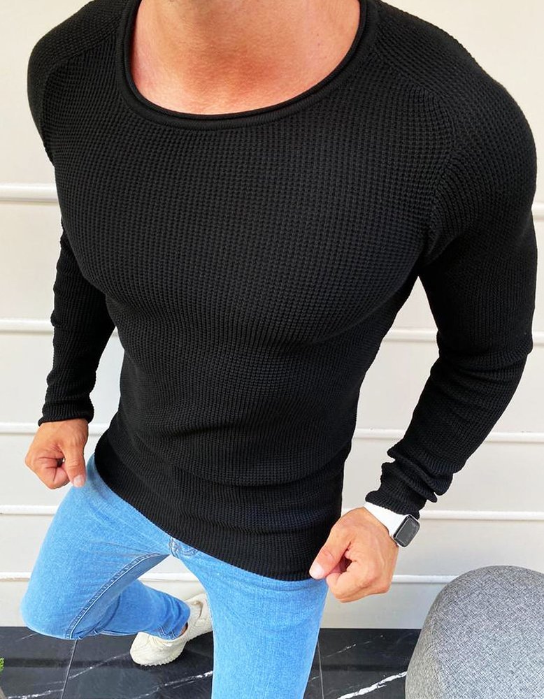 Black men′s sweater WX1615 - čierna