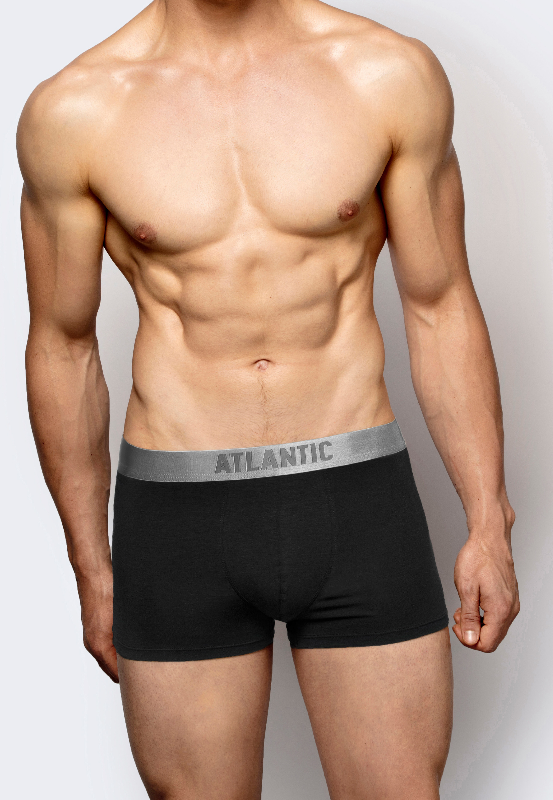 Man Cotton Boxers Pima ATLANTIC - Black