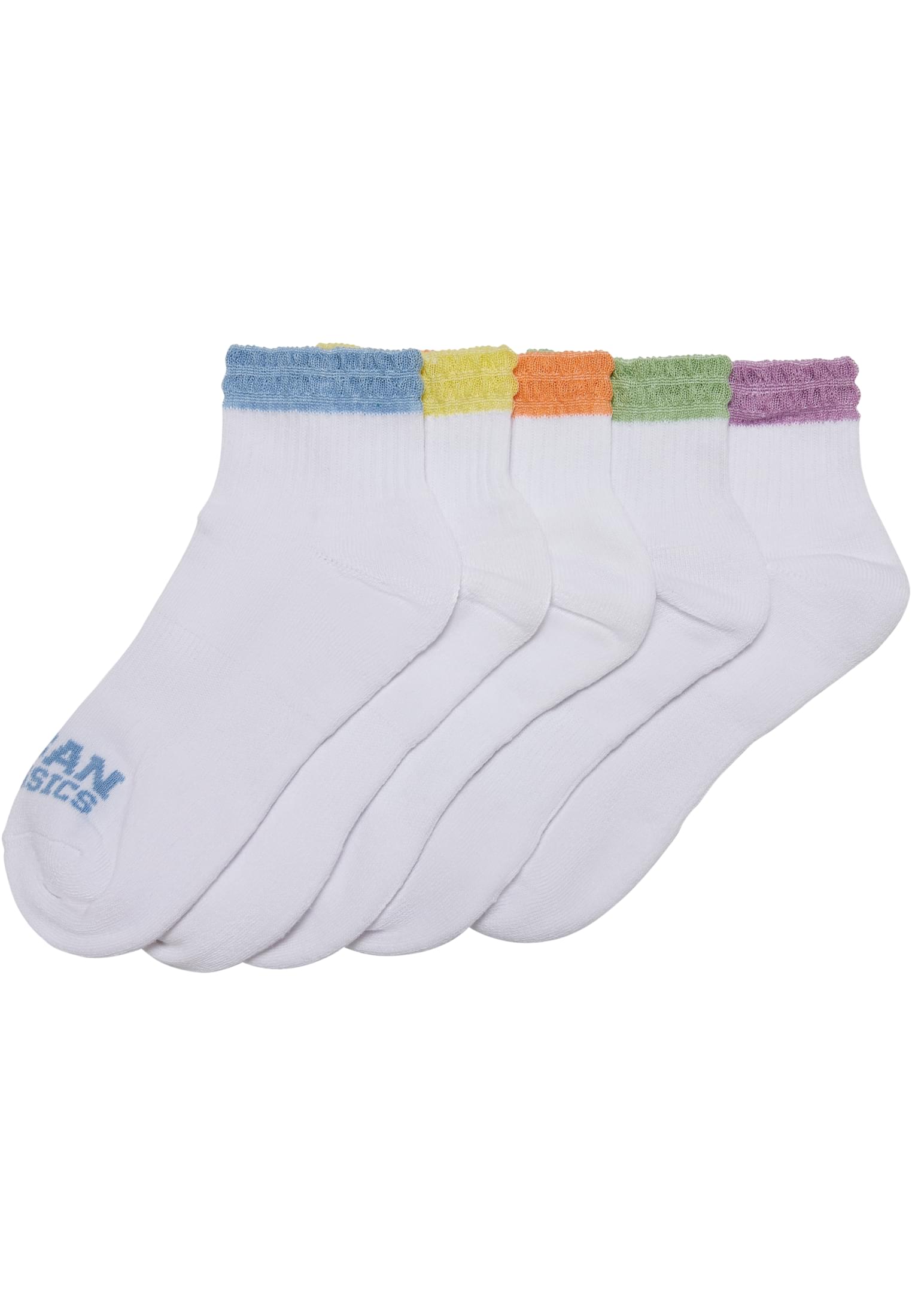 Levně Barevné krajkové manžetové ponožky 5-balení letní barvy