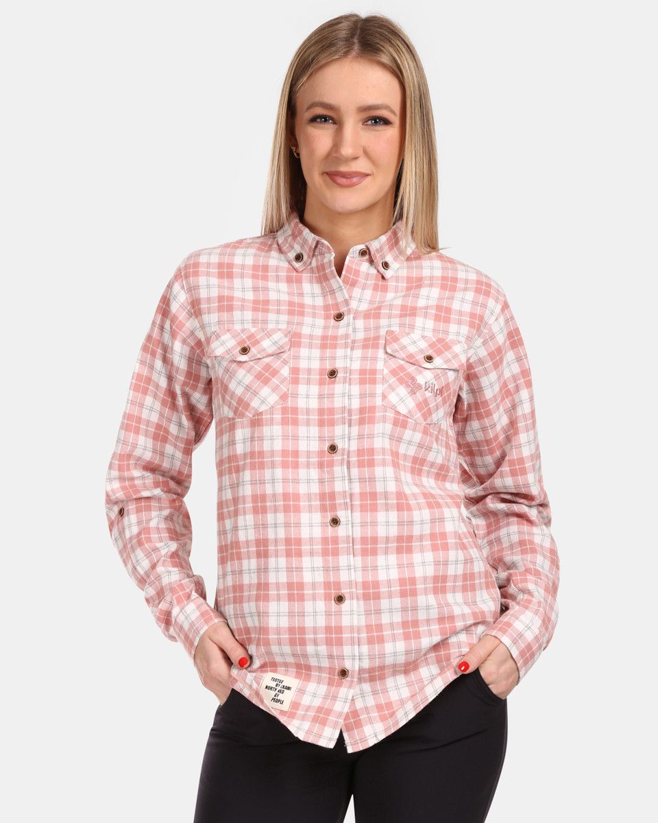 Women's sports flannel shirt Kilpi FLANNY-W Pink
