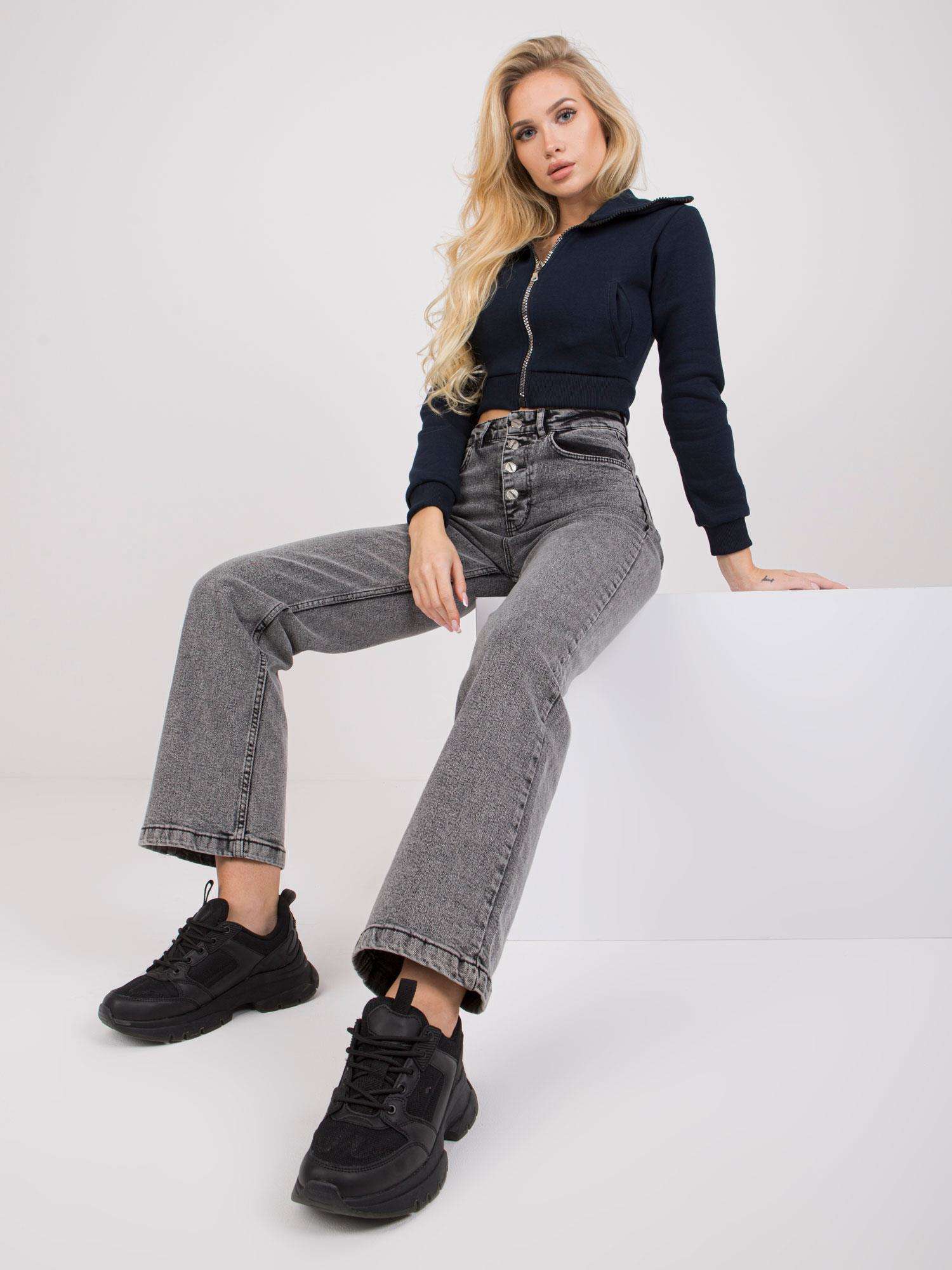 Gray Jeans With High Waist Seville