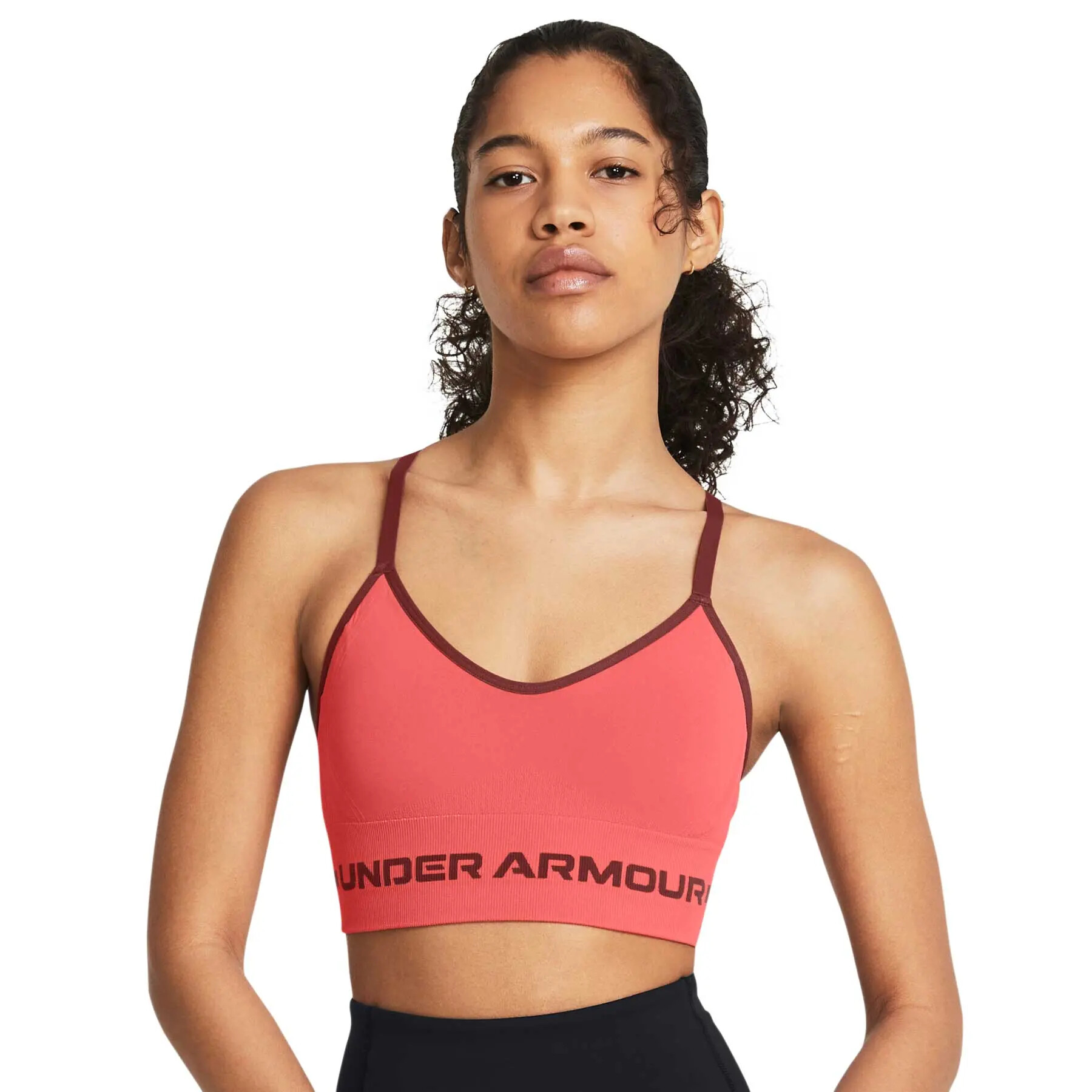 Podprsenka Under Armour UA Seamless Low Long Bra - Růžová