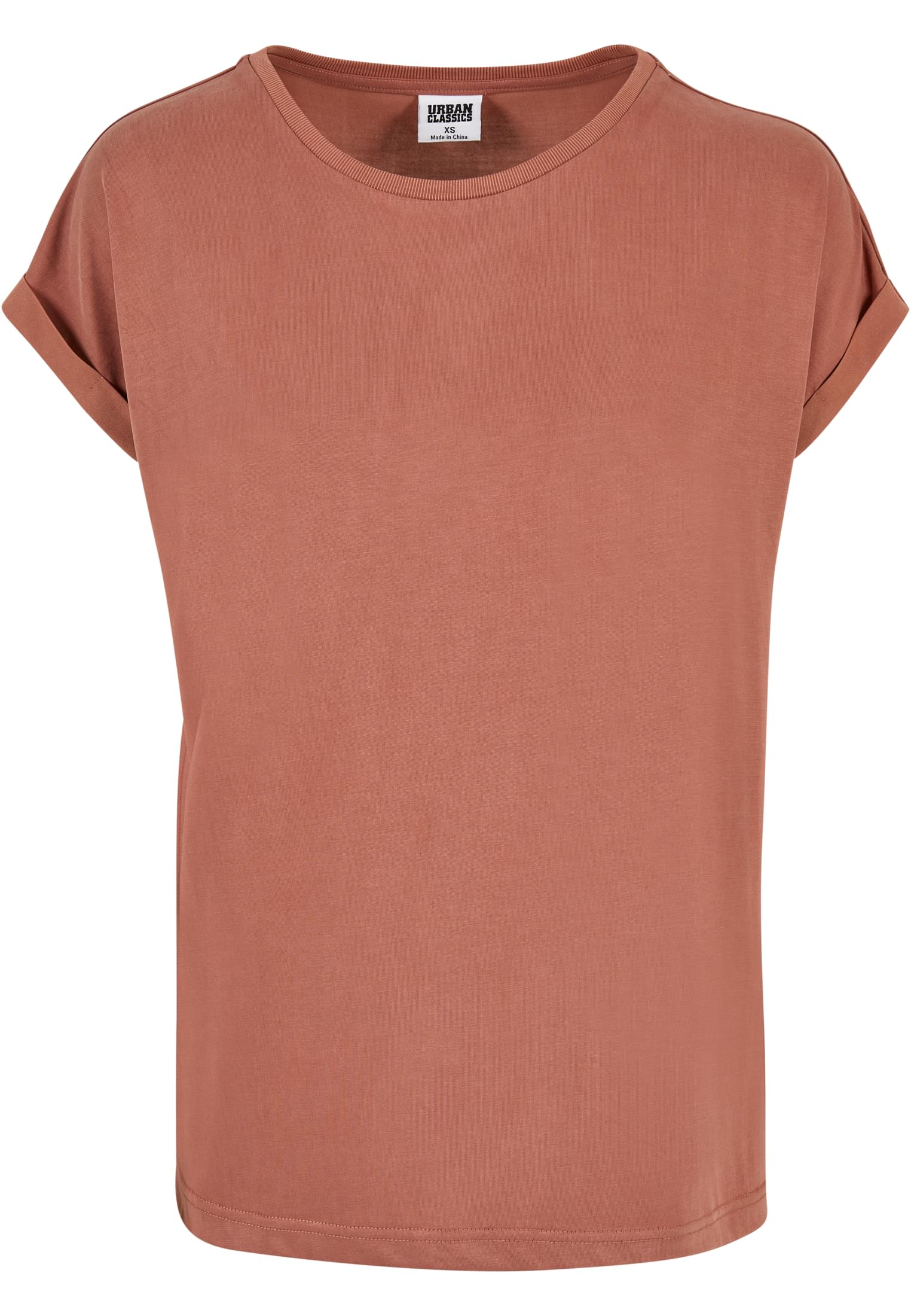 Women's Modal Terracotta T-Shirt with Extended Shoulder