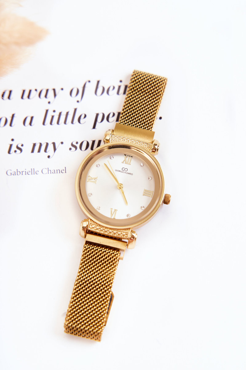 Levně Dámské hodinky Giorgio & Dario se magnetickým náramkem zlatý