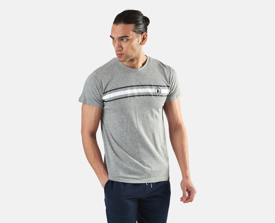 MARINE - pánské triko - Grey Melange