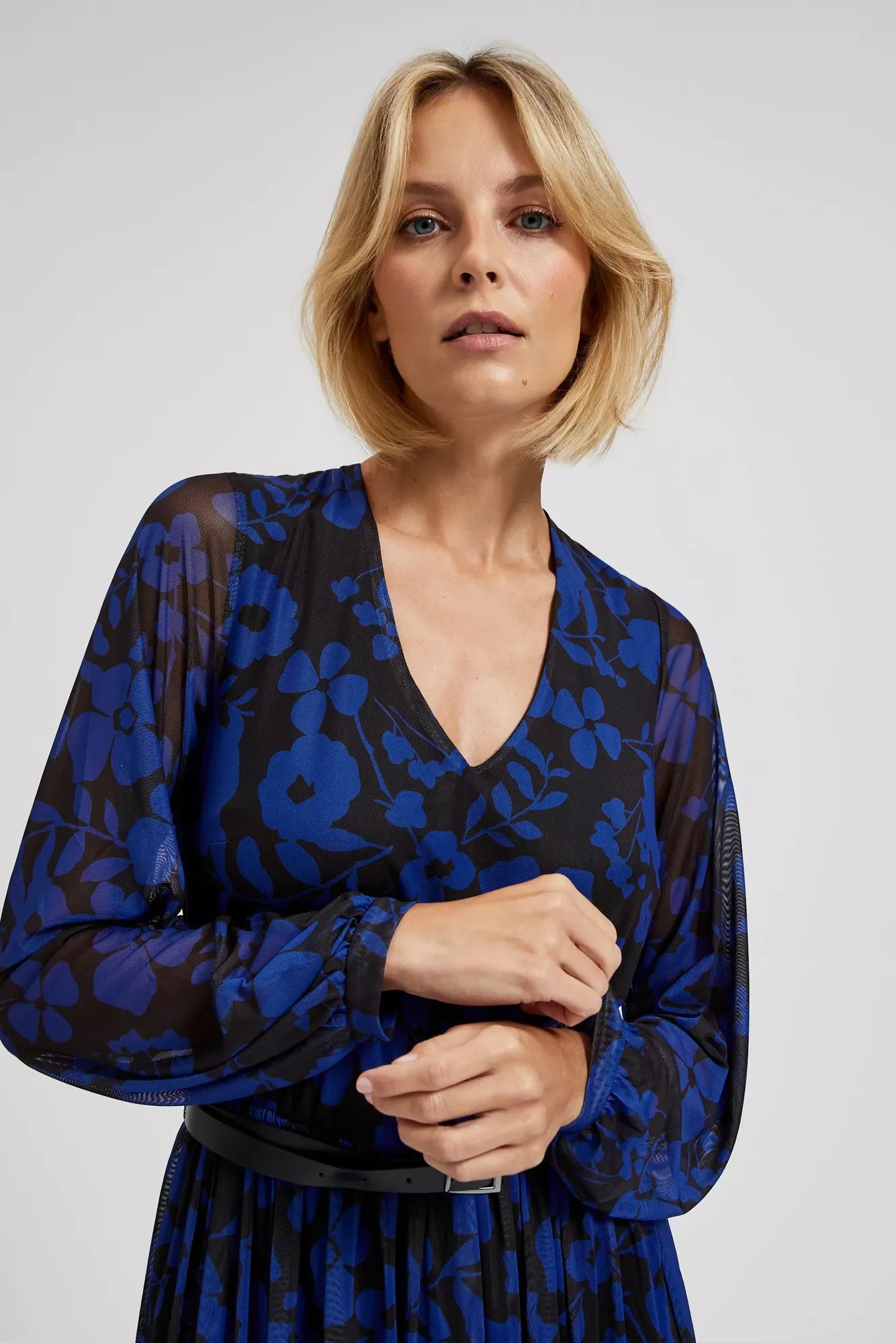 Blue dress with floral print