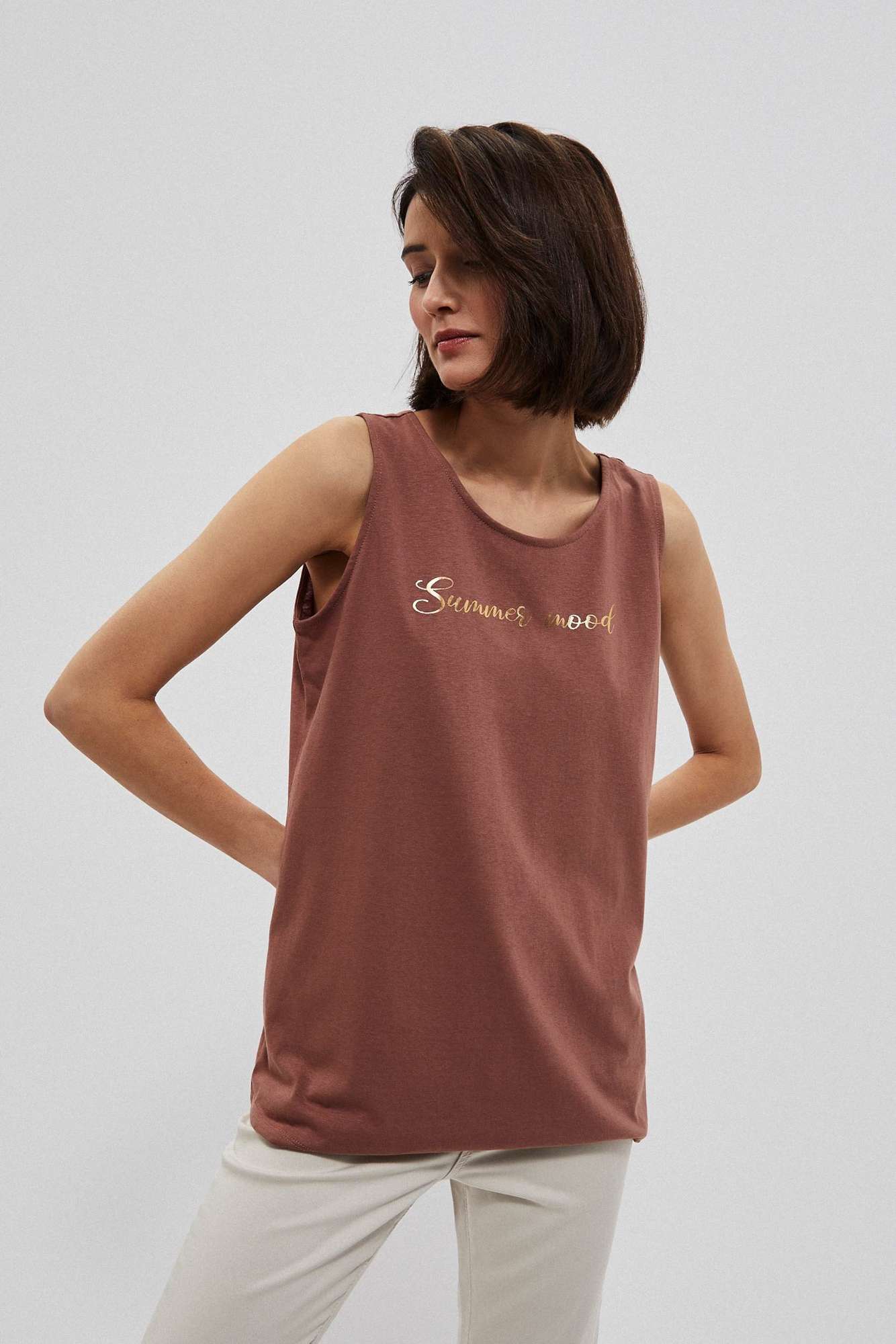 T-shirt with metallic print