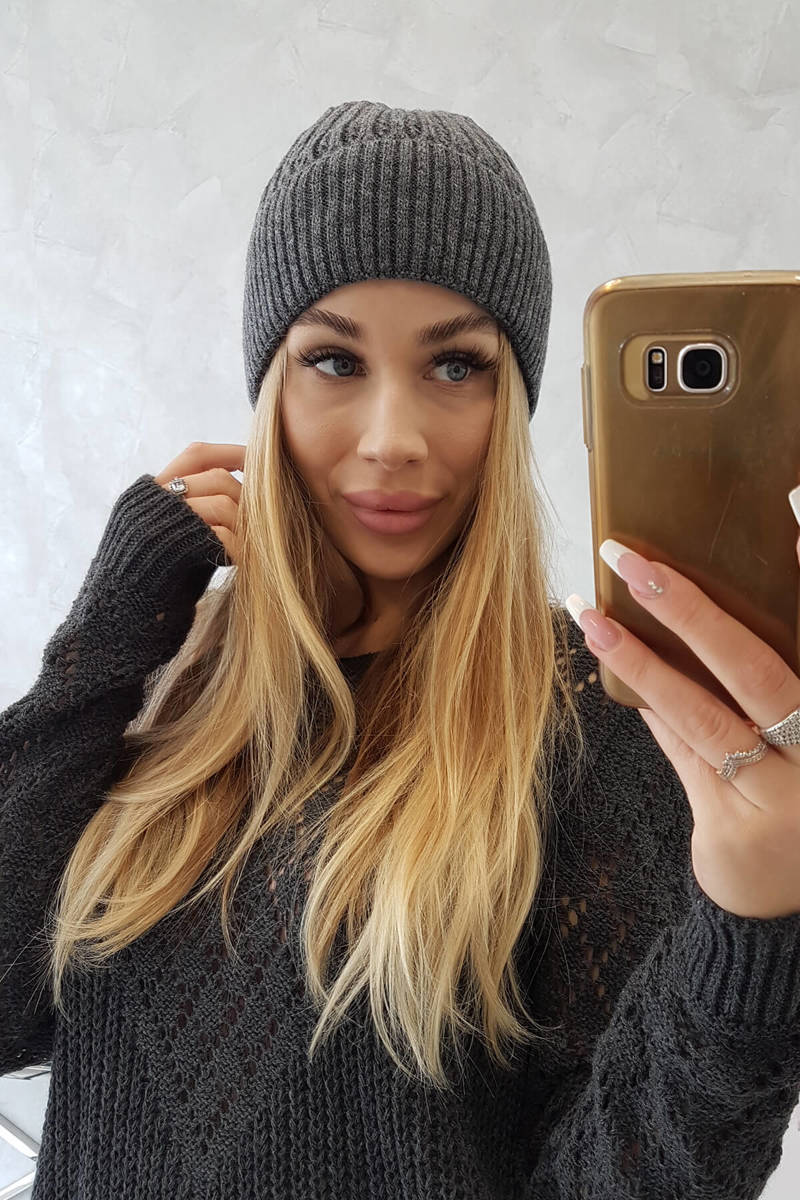 Thin beanie Malwina K250 graphite