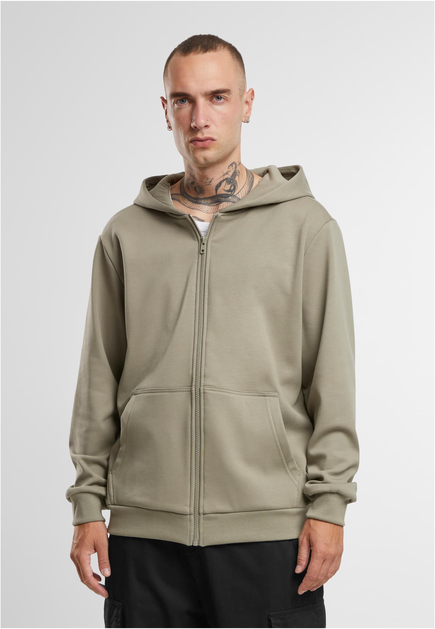 Men's Zip-up Hoodie Cozy Light Green