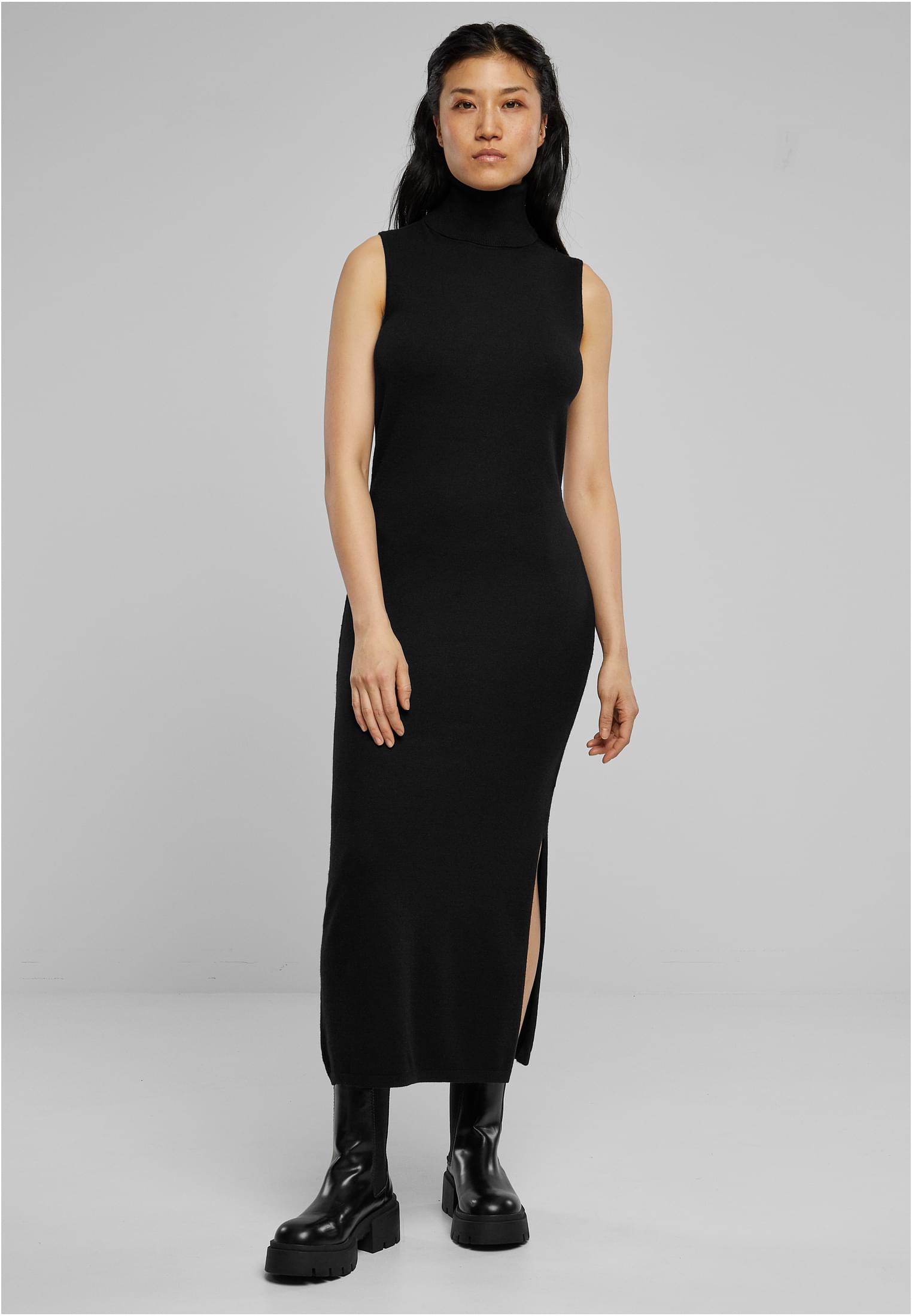 Women's Knitted Dress Turtleneck Black