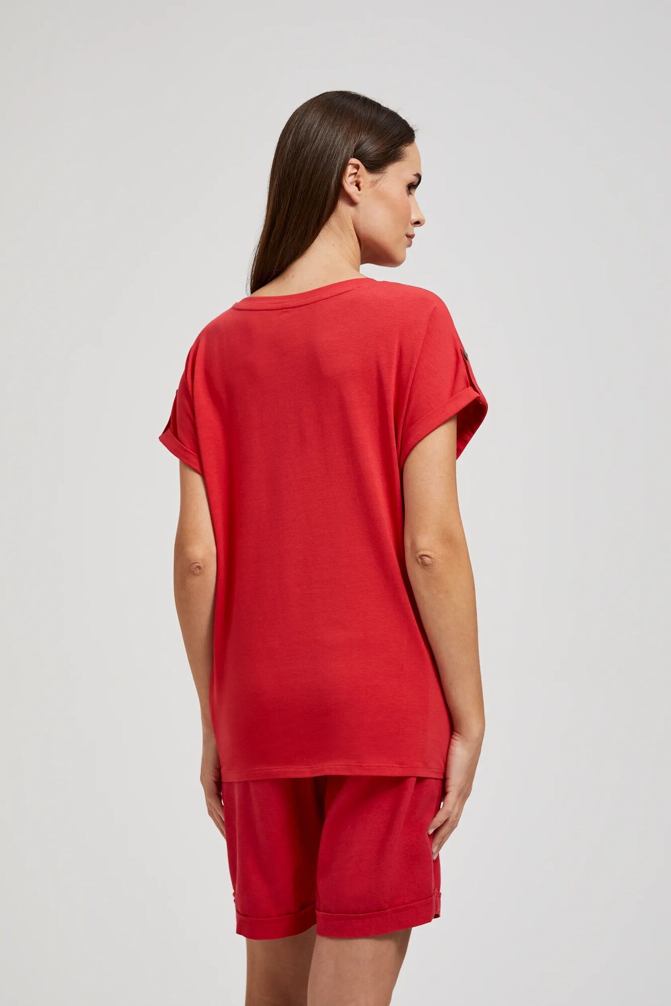 Women's T-shirt with pocket MOODO - red