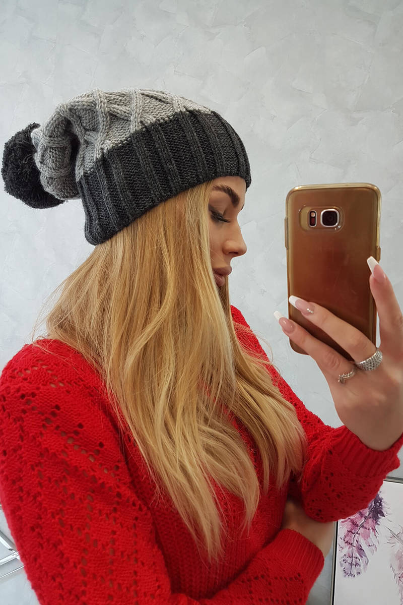 Fleece beanie Milano K203 light grey+graphite