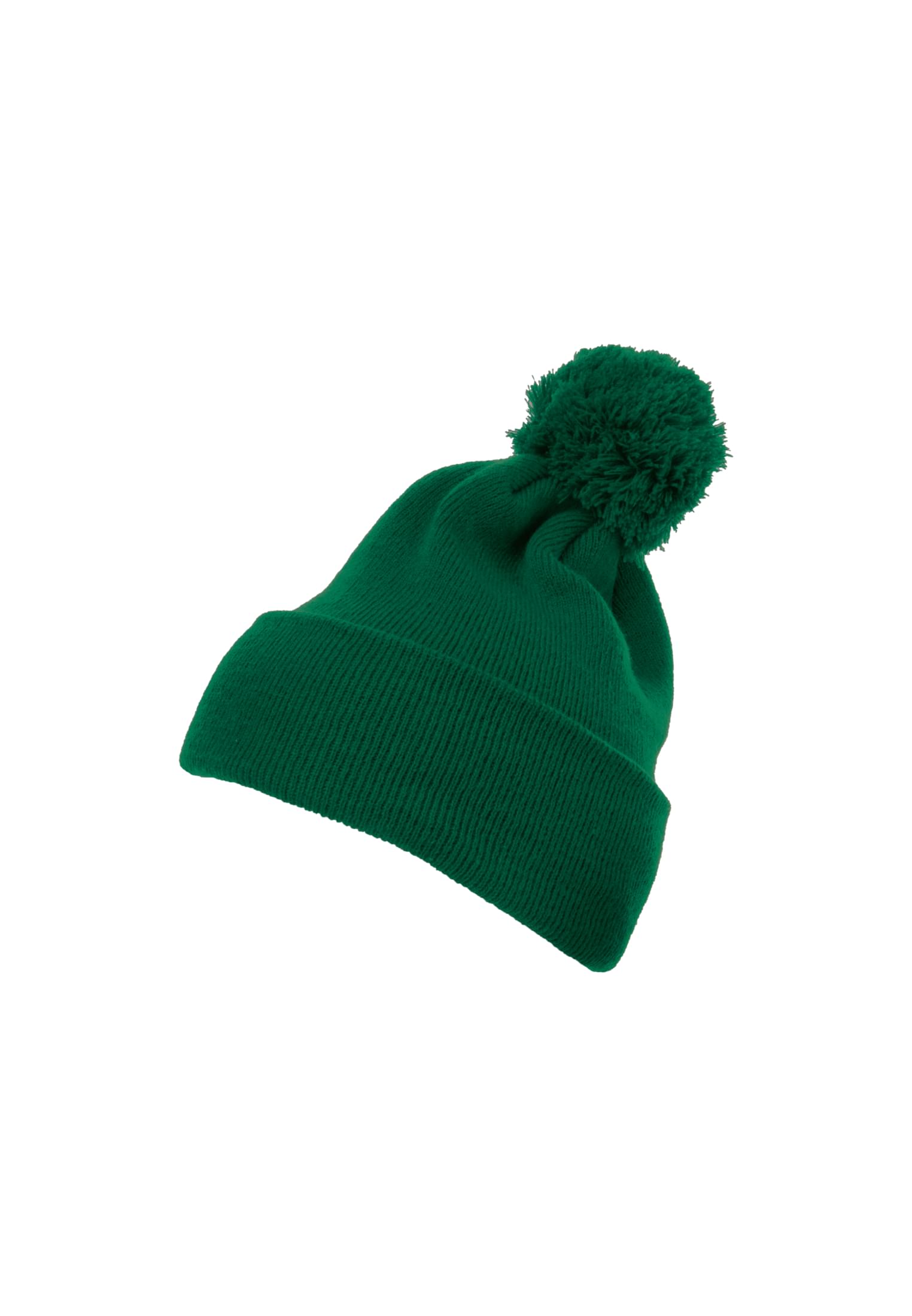 Pom Pom Knit Hat With Cuff Spruce Green