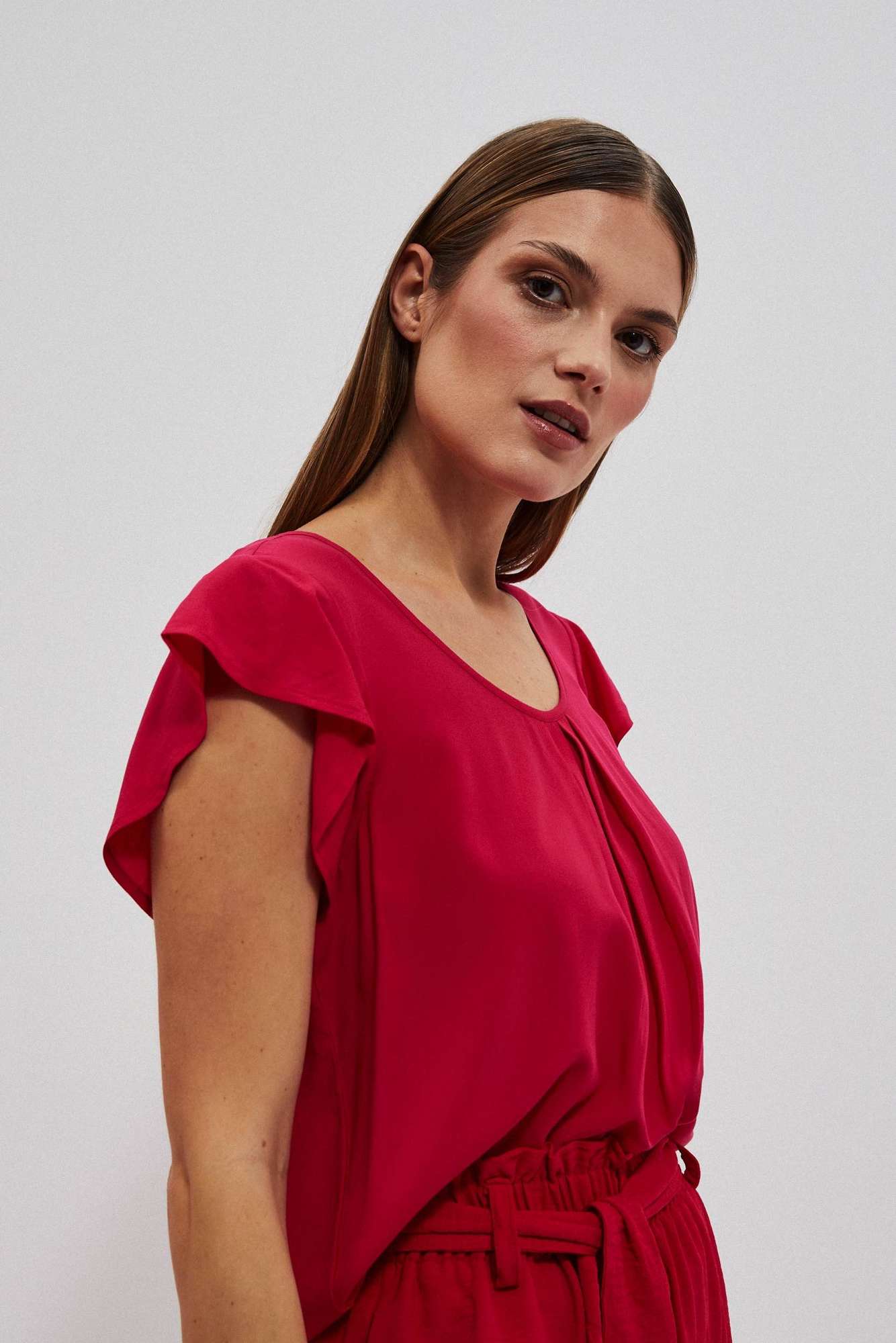 WOMEN'S SHIRT L-KO-4029 STRAWBERRY