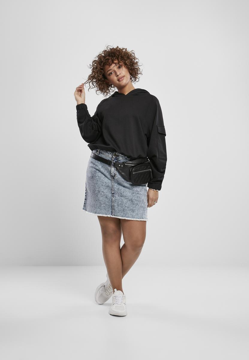 Doamnelor scurt lucrător Hoody Negru