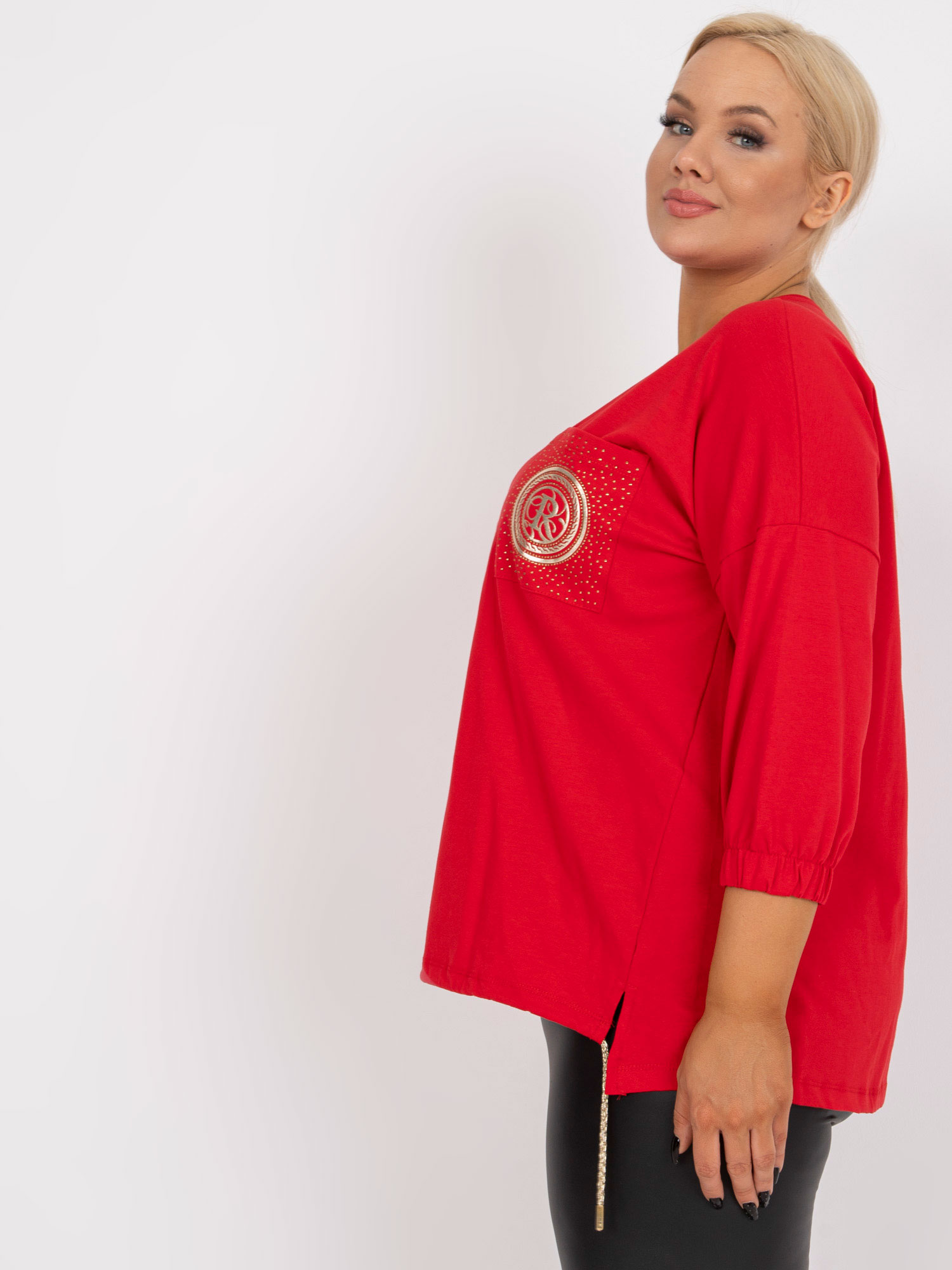 Large Red Blouse With A Small Print Of Clementina