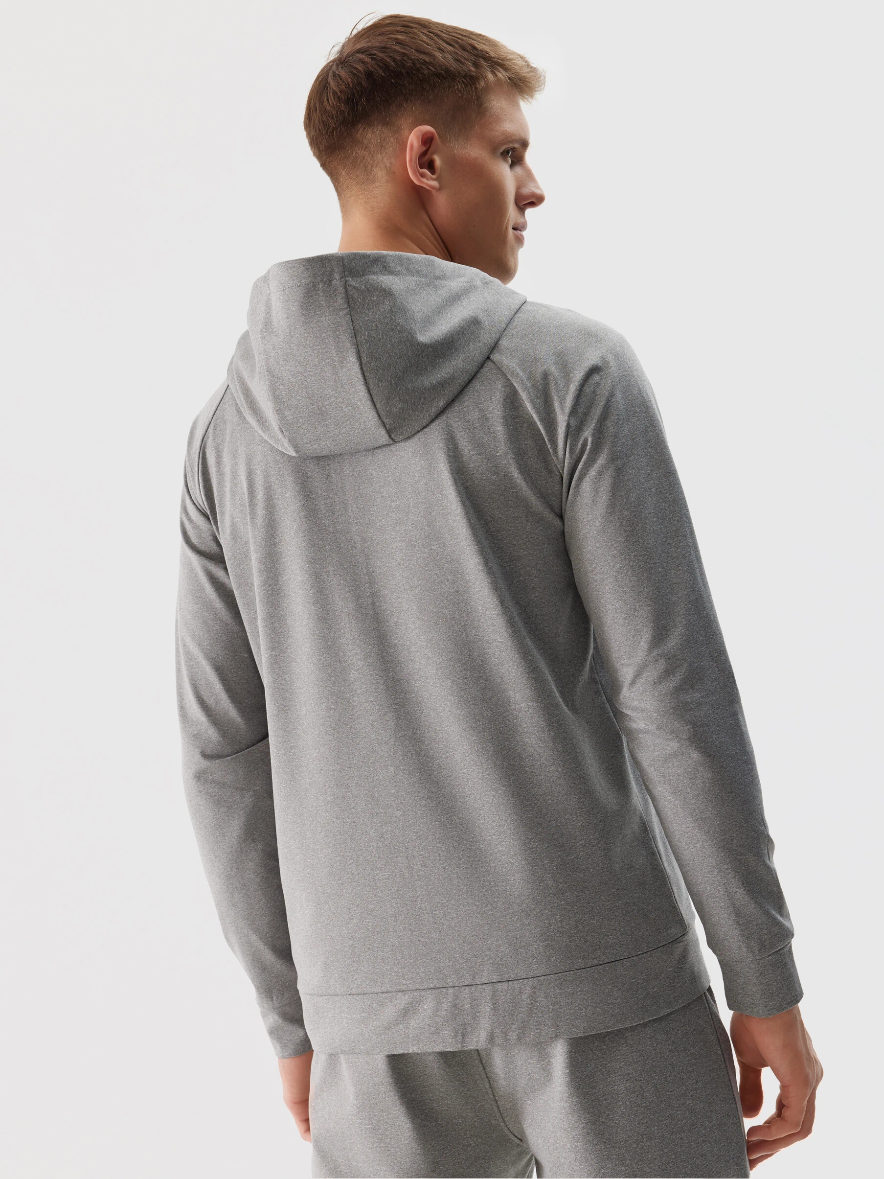Men&#039;s Sports Zipped Hooded Sweatshirt 4F - Grey