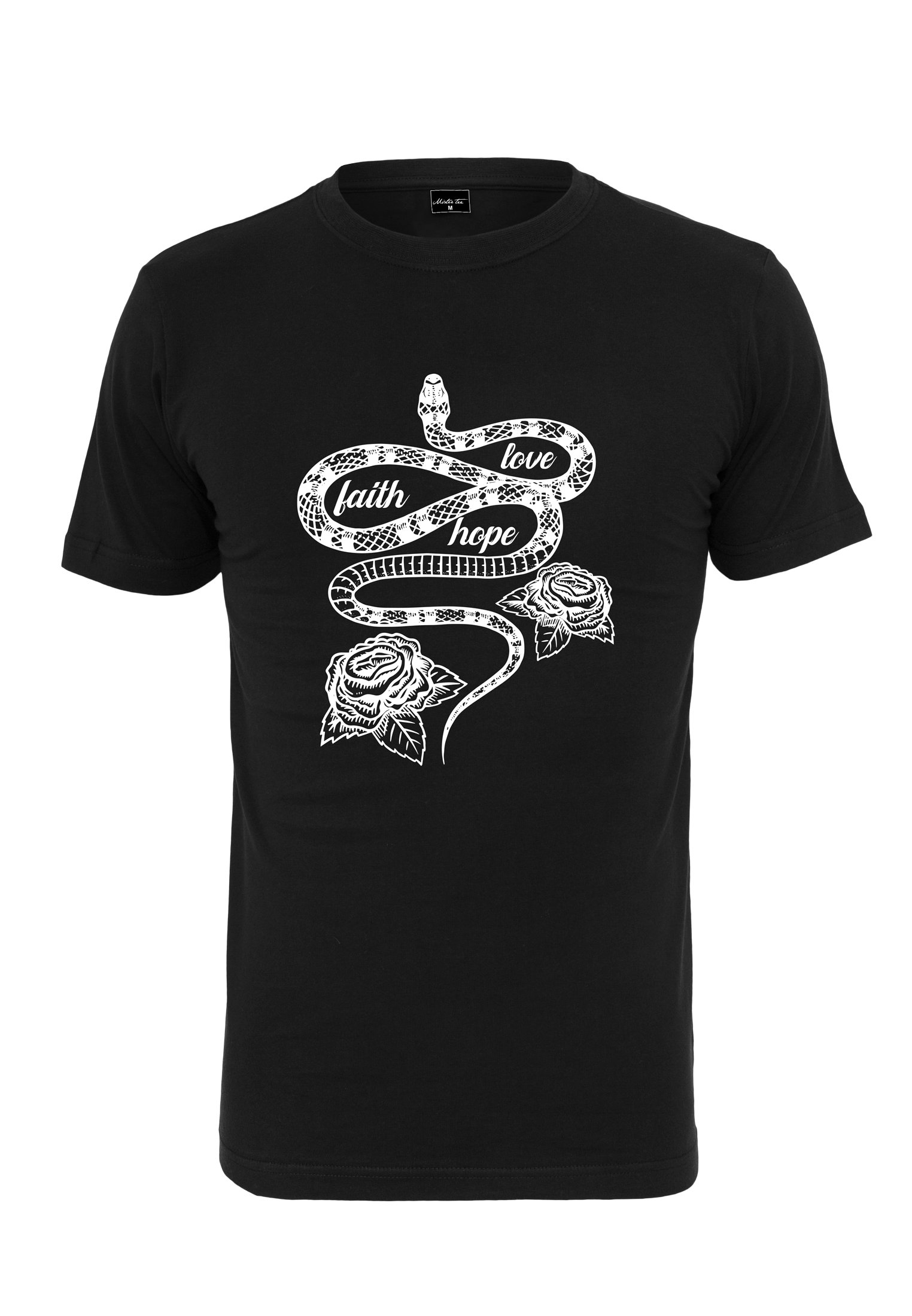 Men's T-shirt Snake Love Faith Hope Black