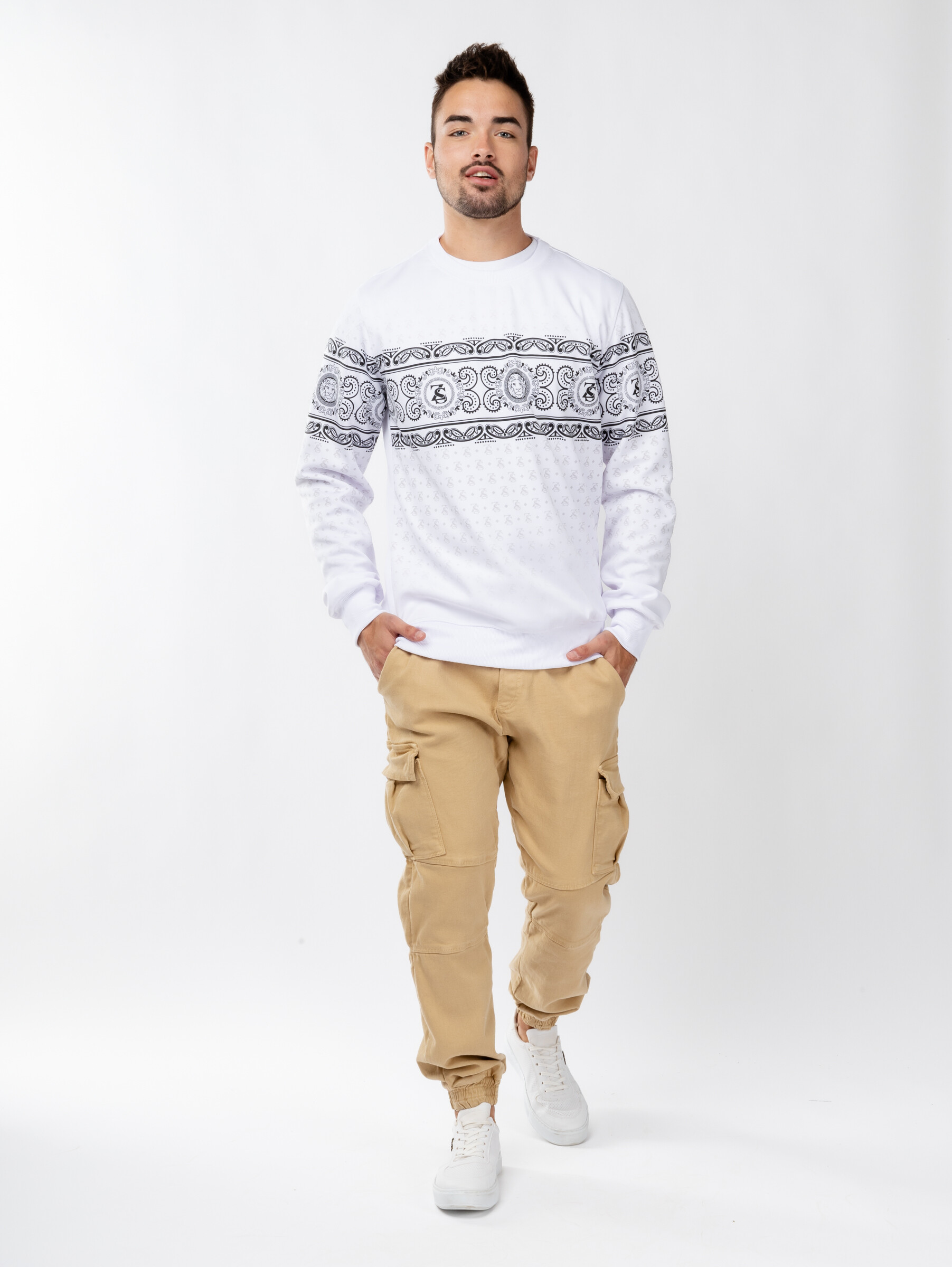 Men Sweatshirt GLANO - white