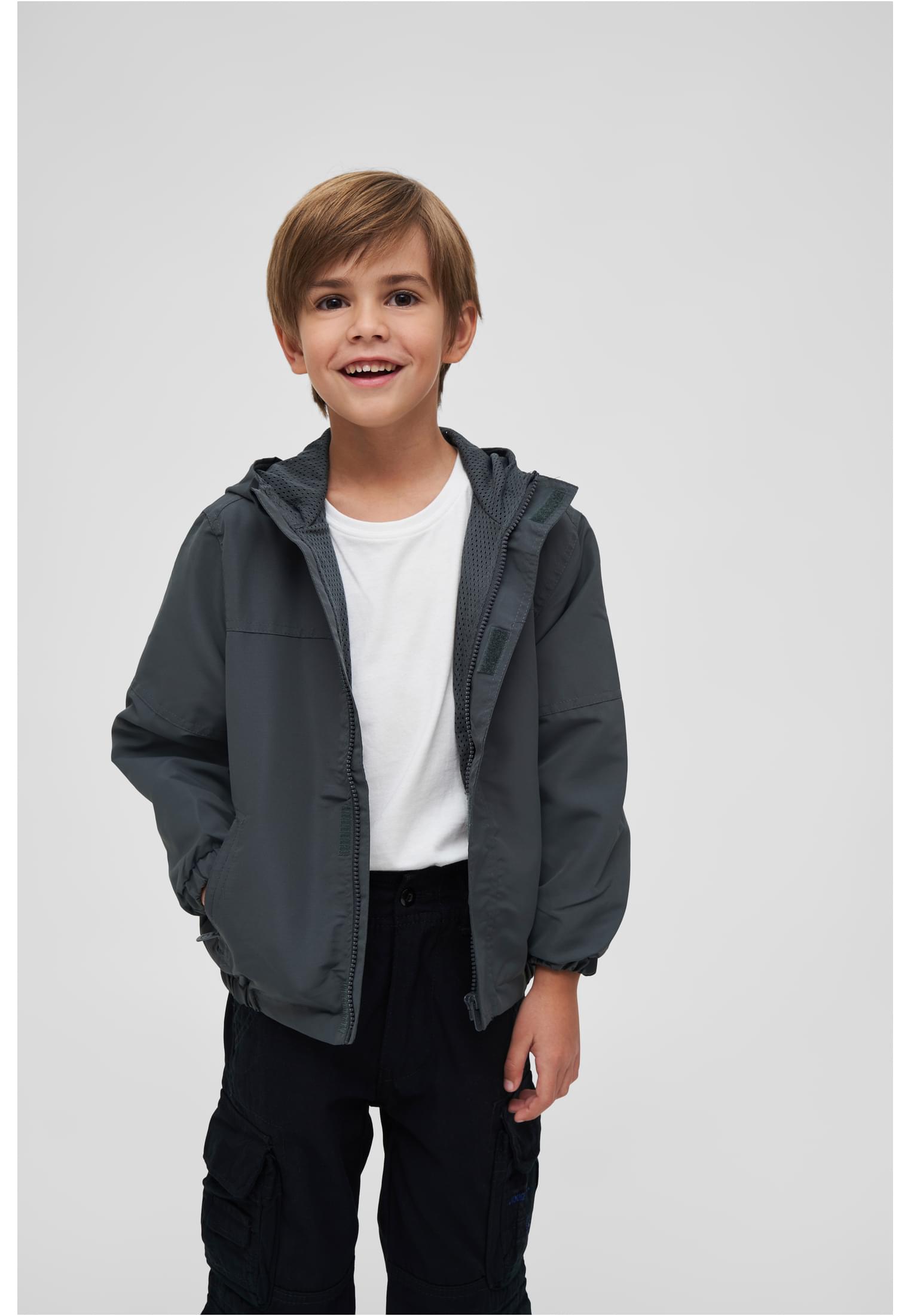 Children's Summer Windbreaker With Front Zipper Anthracite