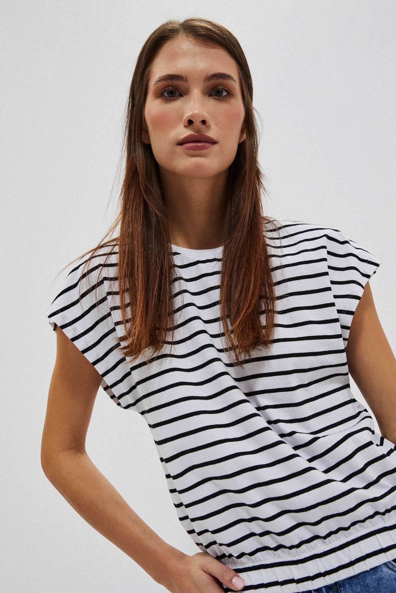 Marisse Women's T-Shirt L-Ts-3825 White_Black