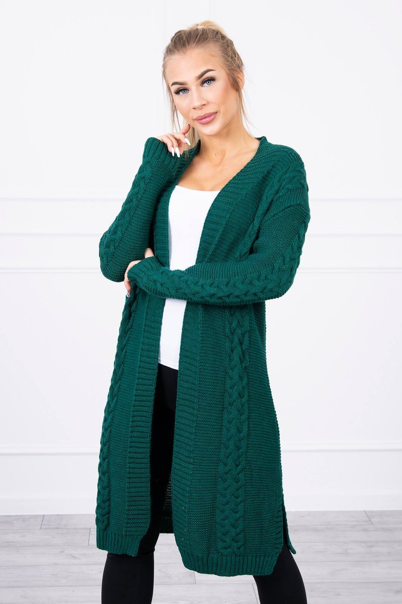 Cardigan sweater braids a braid of green