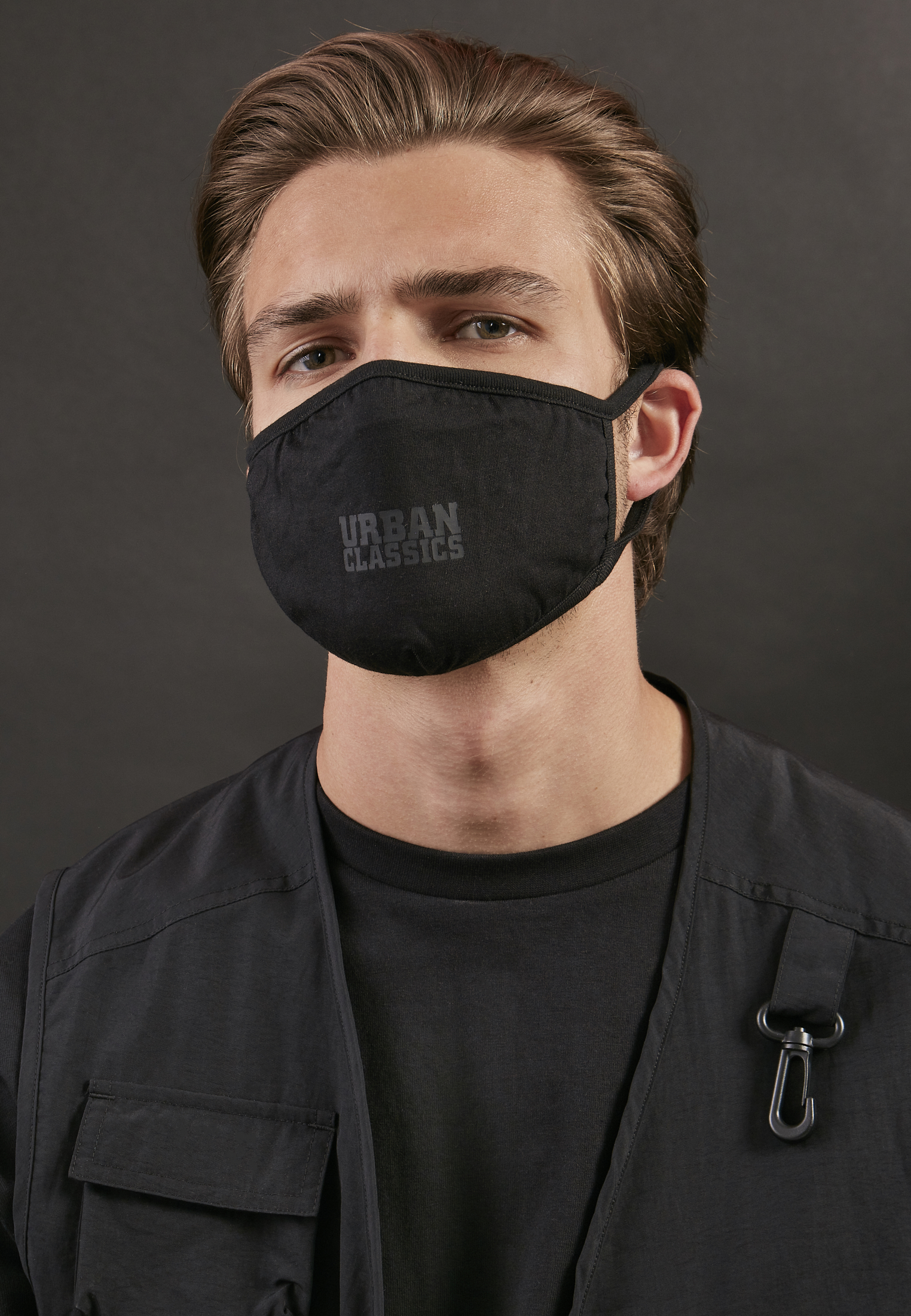 Levně Bavlněná pleťová maska Urban Classics, 2 balení, černá