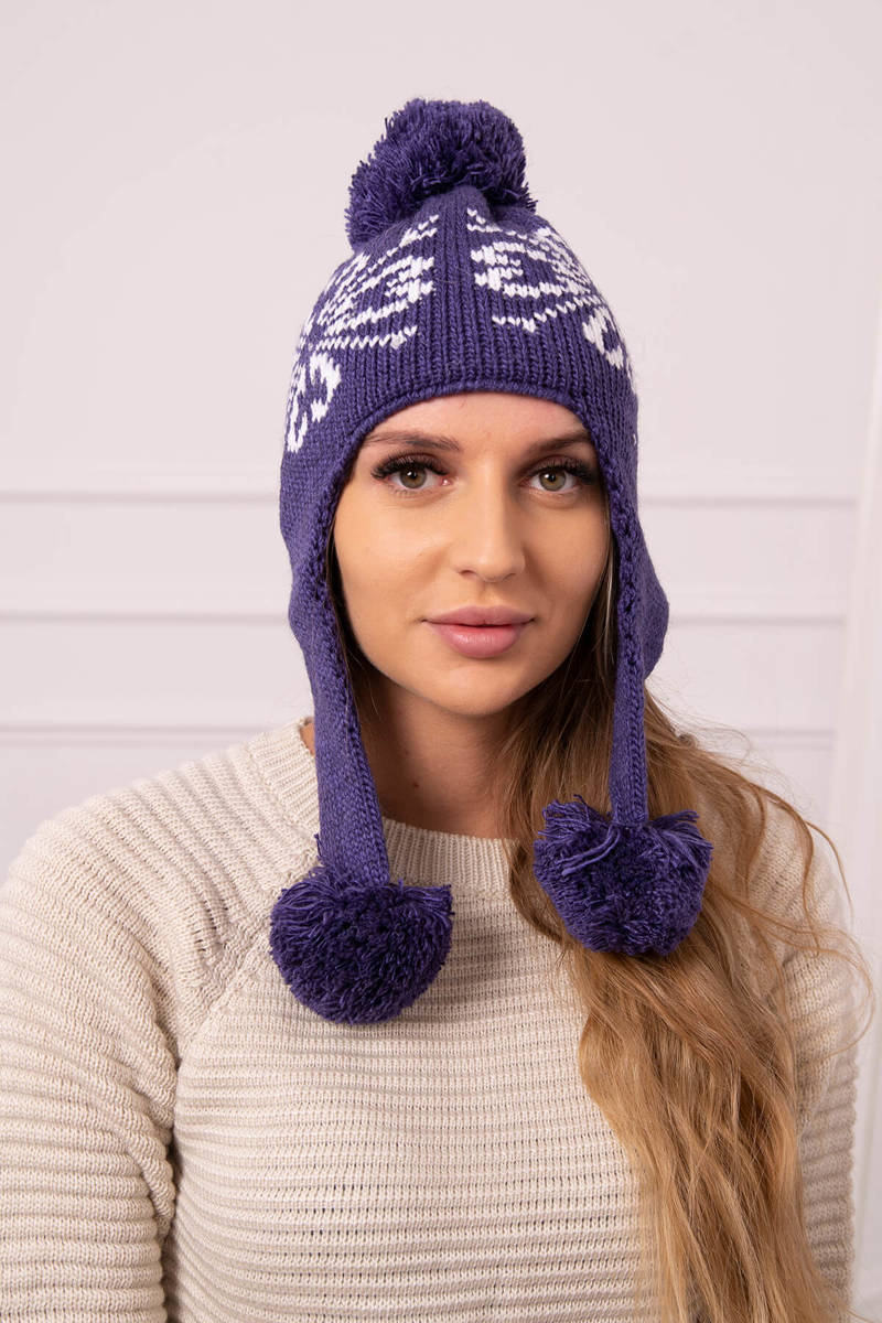 Ladies beanie Balbina K381 dark purple