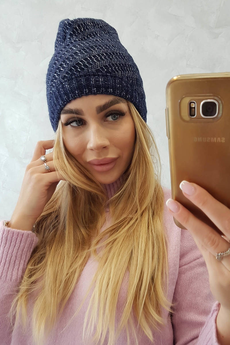 Beanie with fleece Berta K247 dark blue