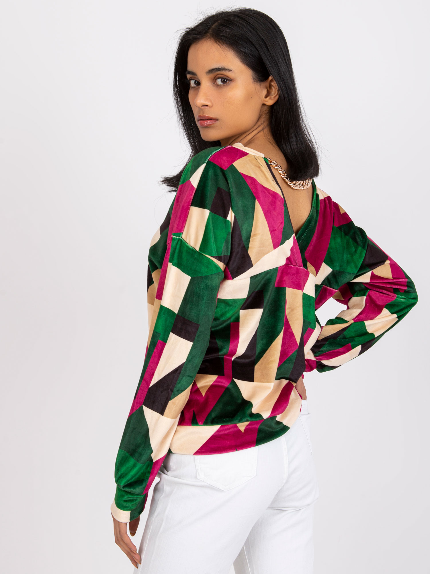 Green-fuchsia Blouse From Lilian Velor