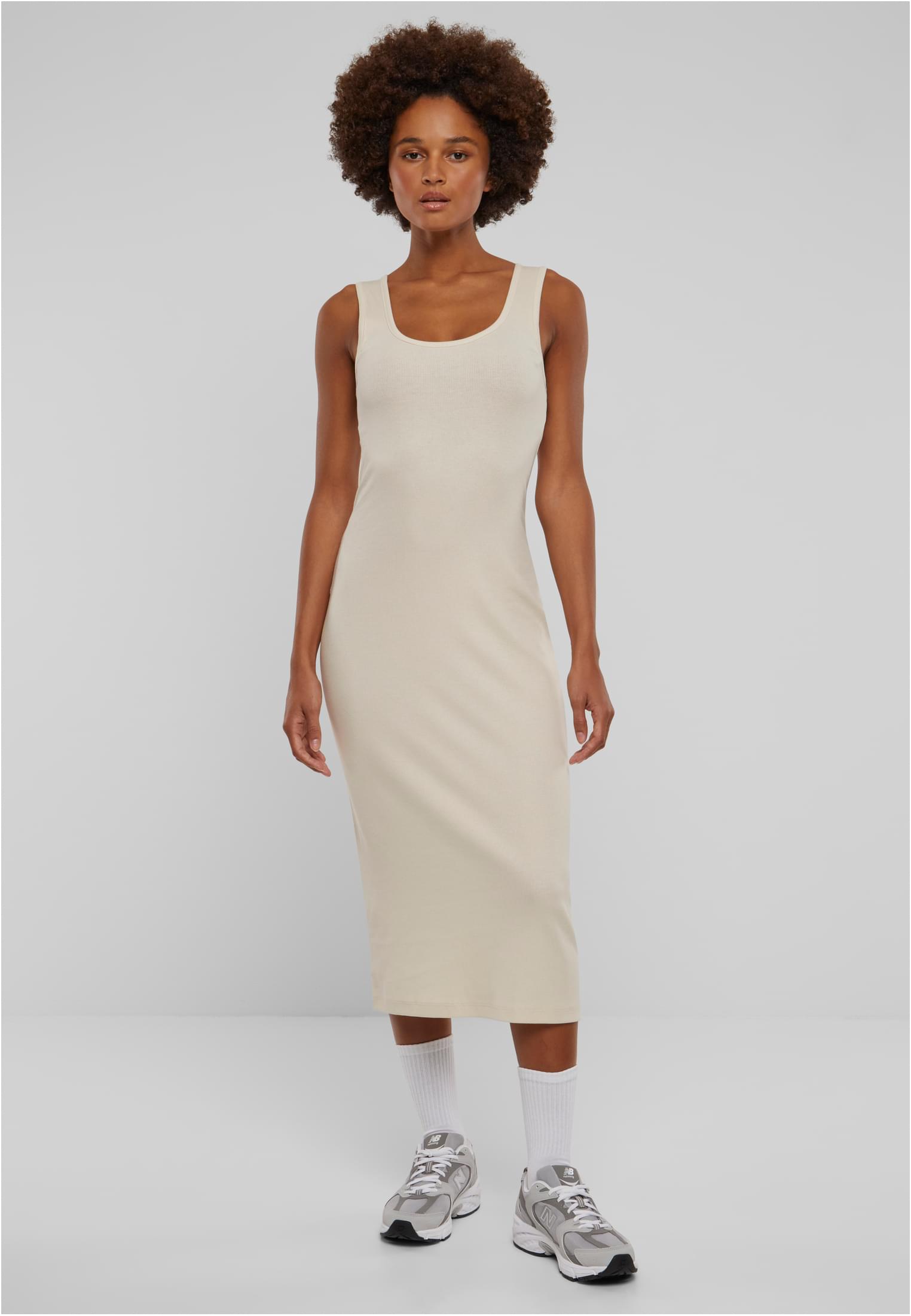 Women's Long Rib Dress - Cream
