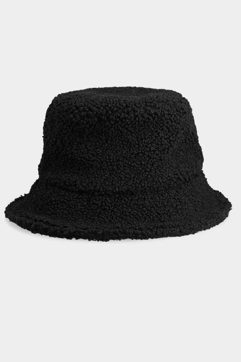 Levně BUCKET HAT Plyšová dámská 4F Černá