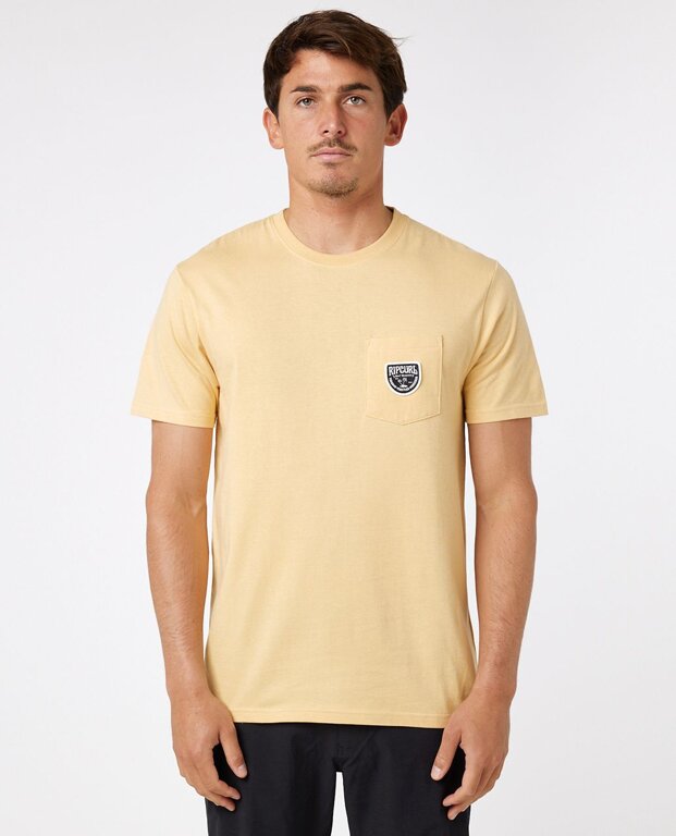 Rip Curl T-Shirt BADGE TEE Washed Yellow