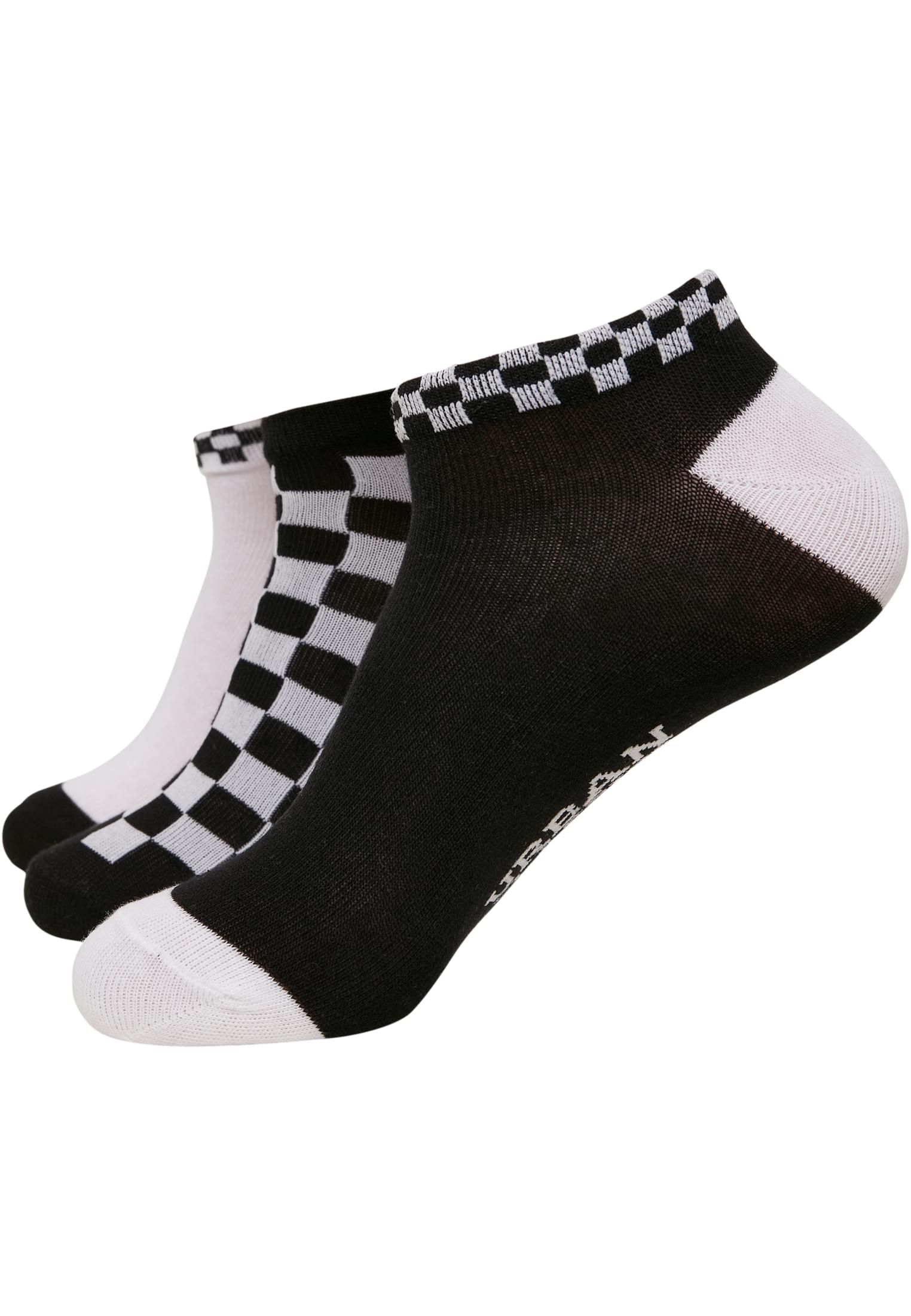 Sneaker Socks Checks 3-Pack Black/white