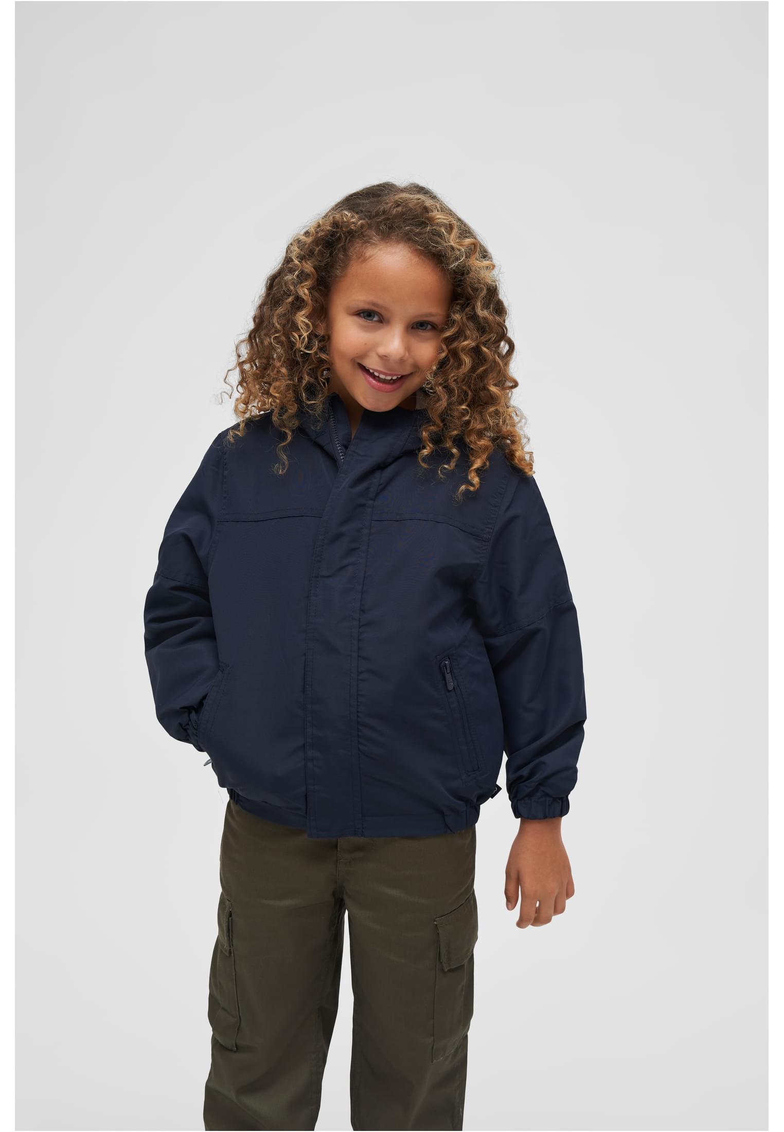 Children's Summer Windbreaker With Navy Front Zipper