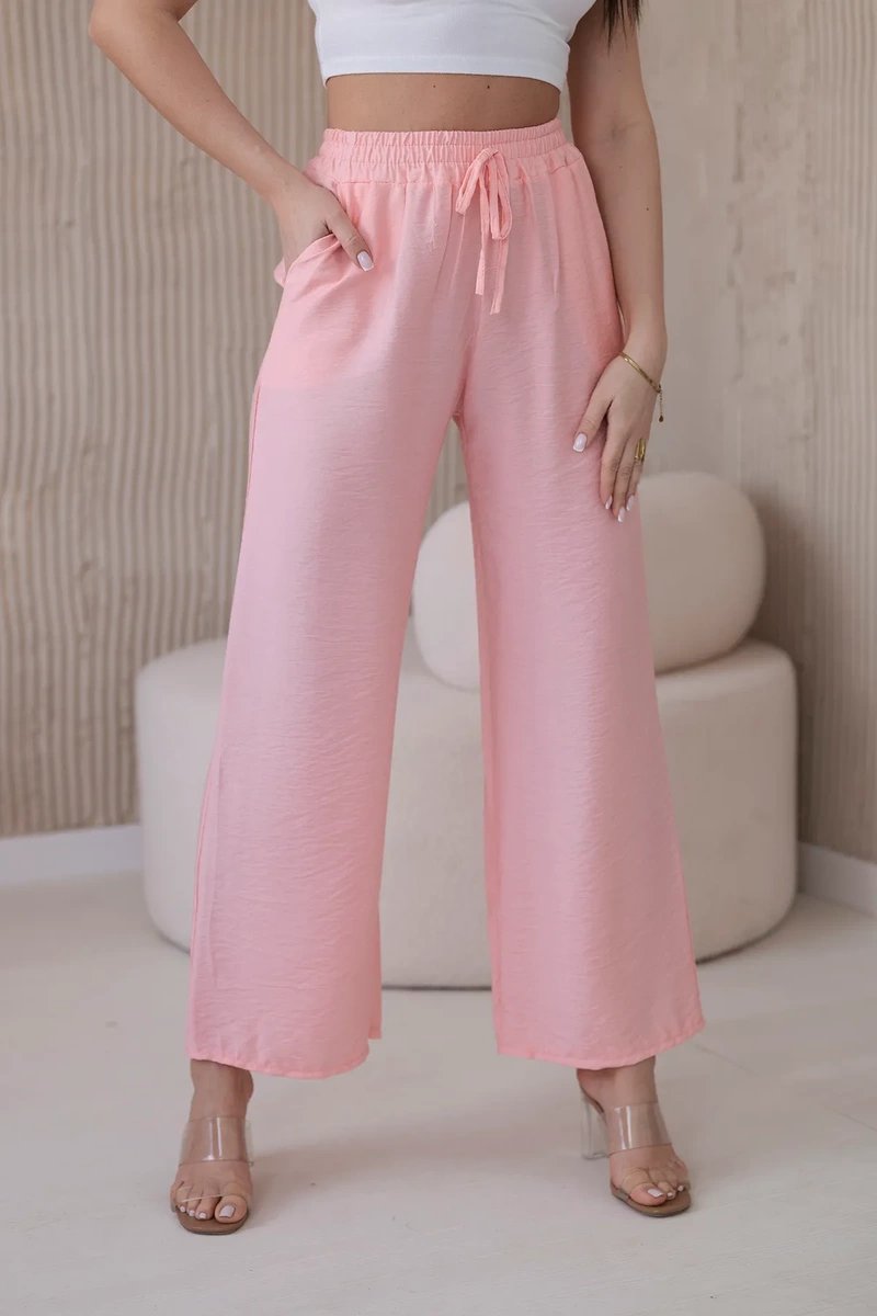 Viscose wide trousers light powder pink