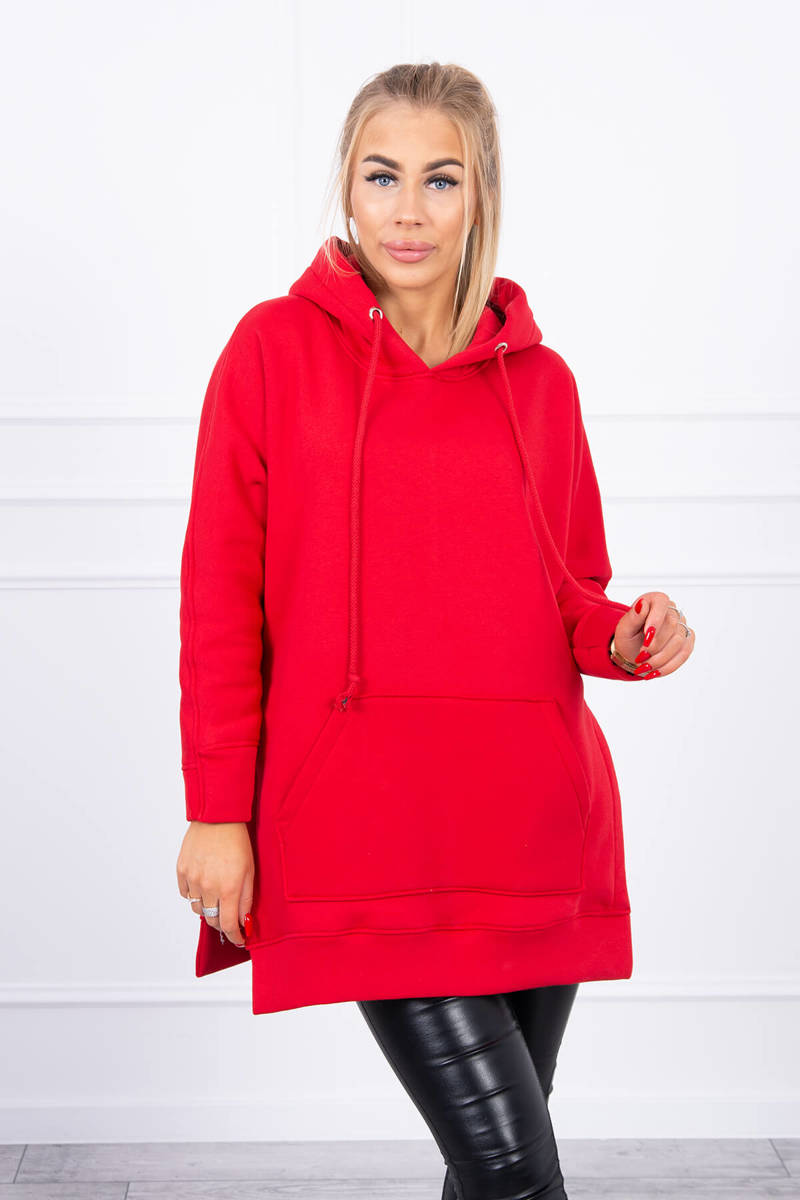 Insulated Sweatshirt With Red Slits On The Sides