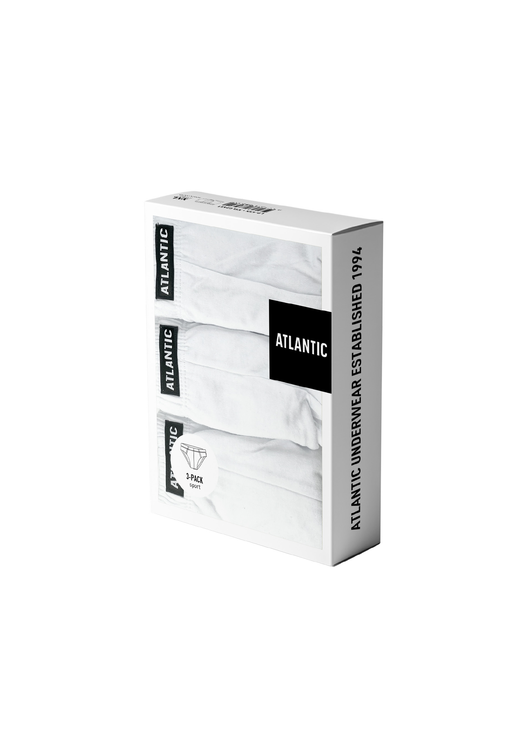 Chiloți pentru bărbați ATLANTIC Sport 3Pack - alb