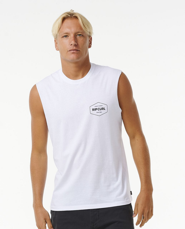 Rip Curl Tank Top STAPLER MUSCLE White