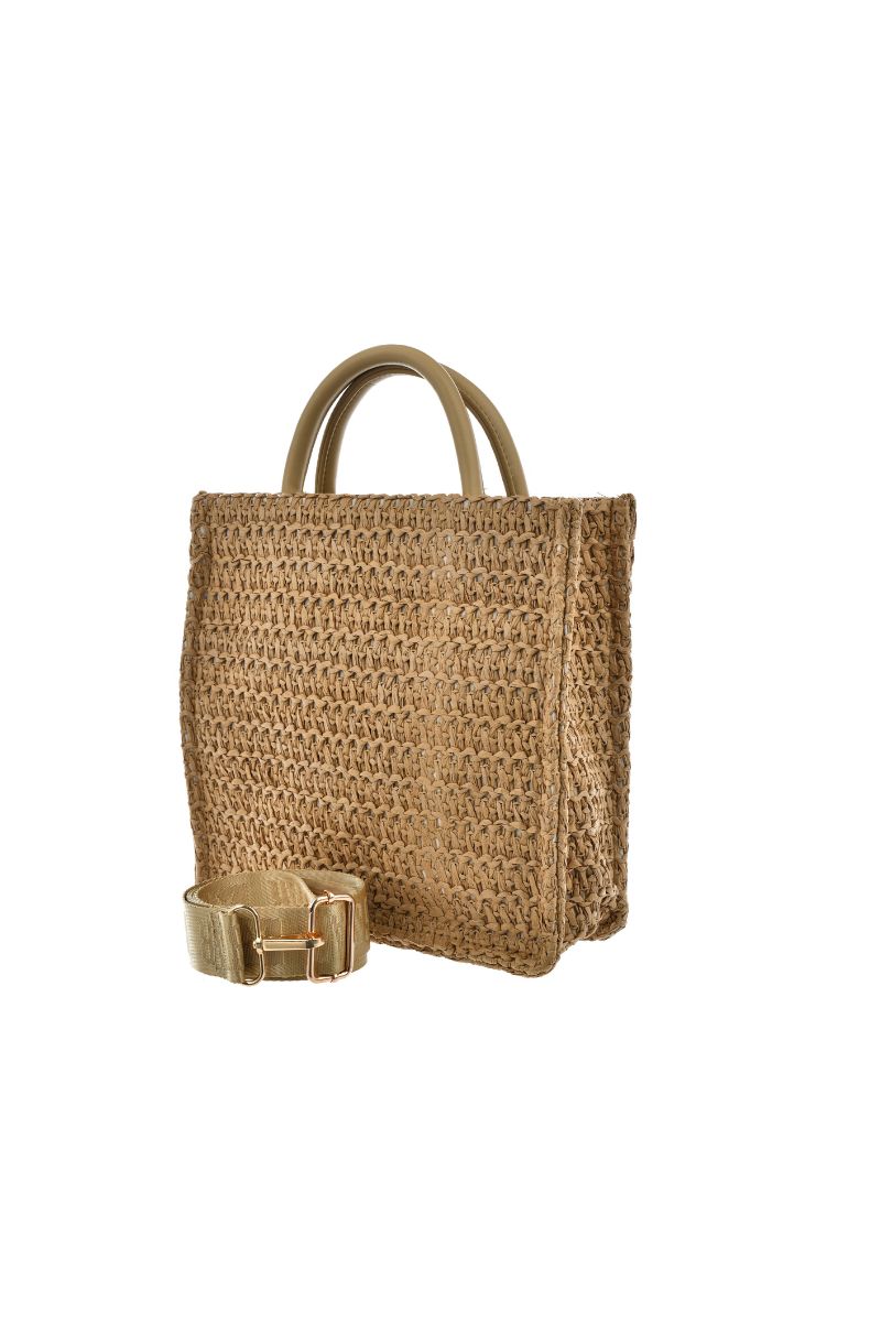 Big star knitted handbag beige