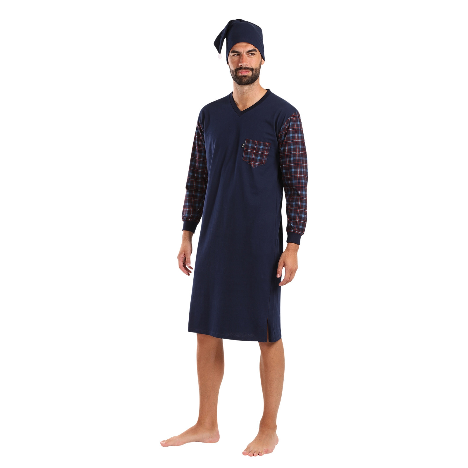 Men's nightgown Foltýn dark blue oversized