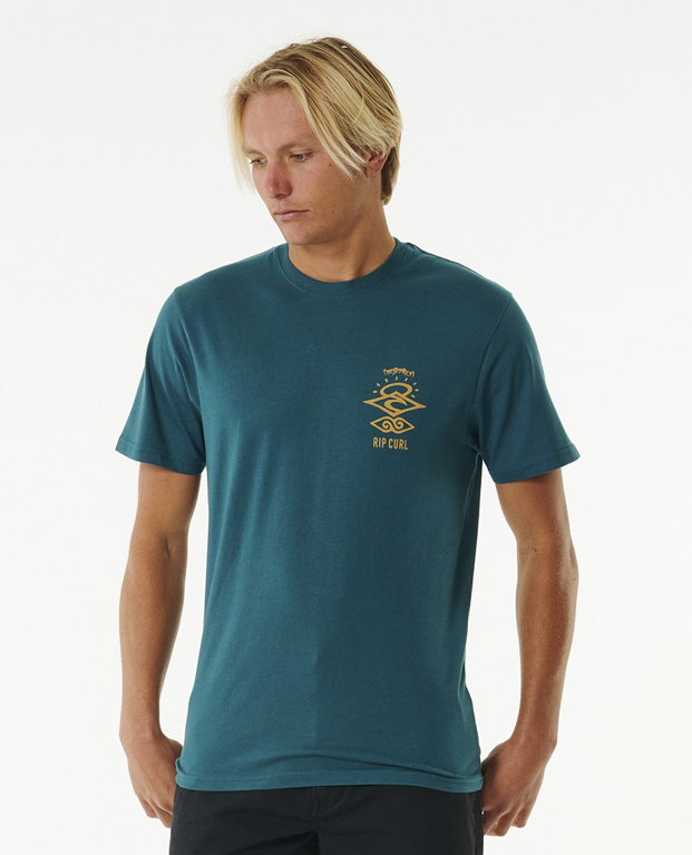 T-Shirt Rip Curl SEARCH ICON TEE Blue Green