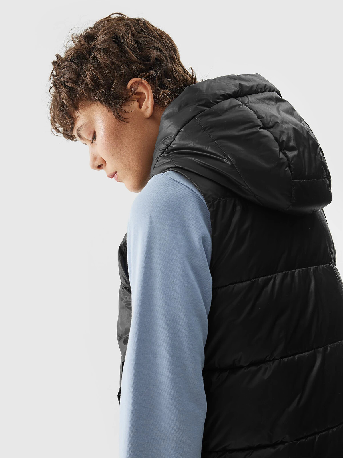 Women's down vest with synthetic down filling 4F