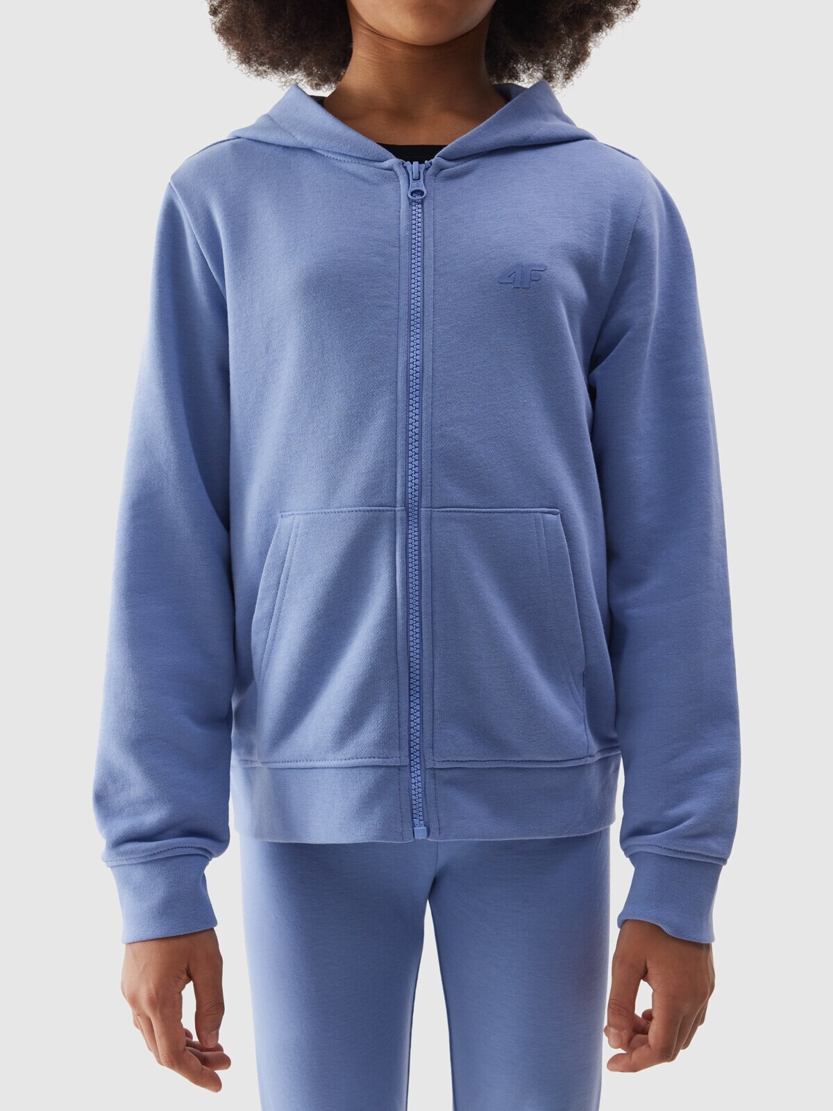 Girls' Sweatshirt with Hood 4F - Navy Blue