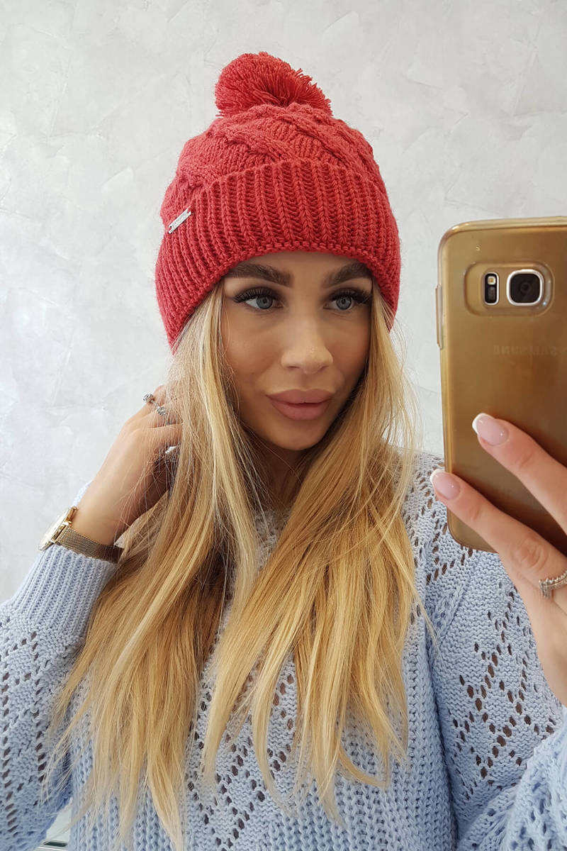 Beanie with fleece Wanda K281 red