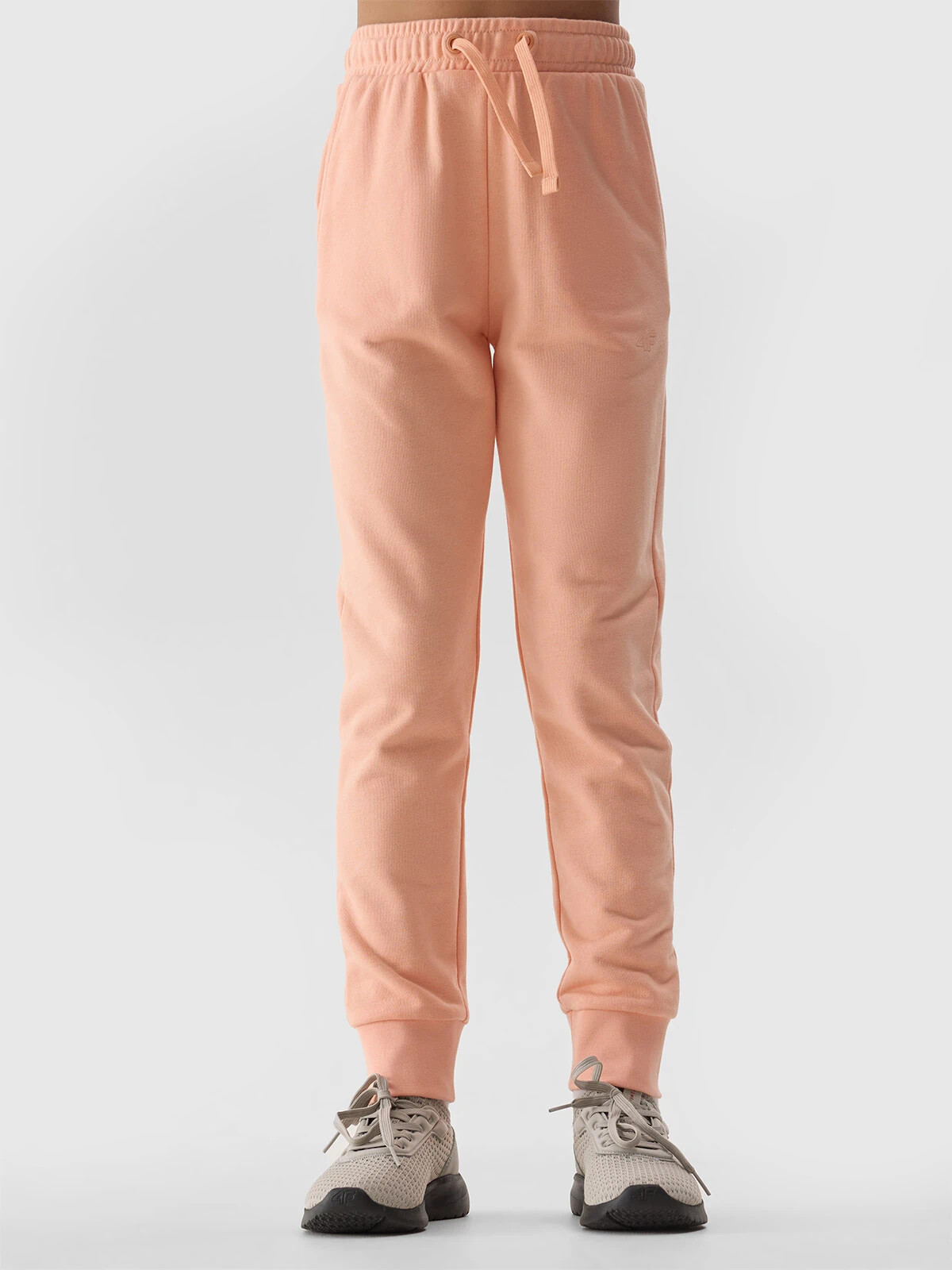 Girls&#039; jogger sweatpants 4F - coral