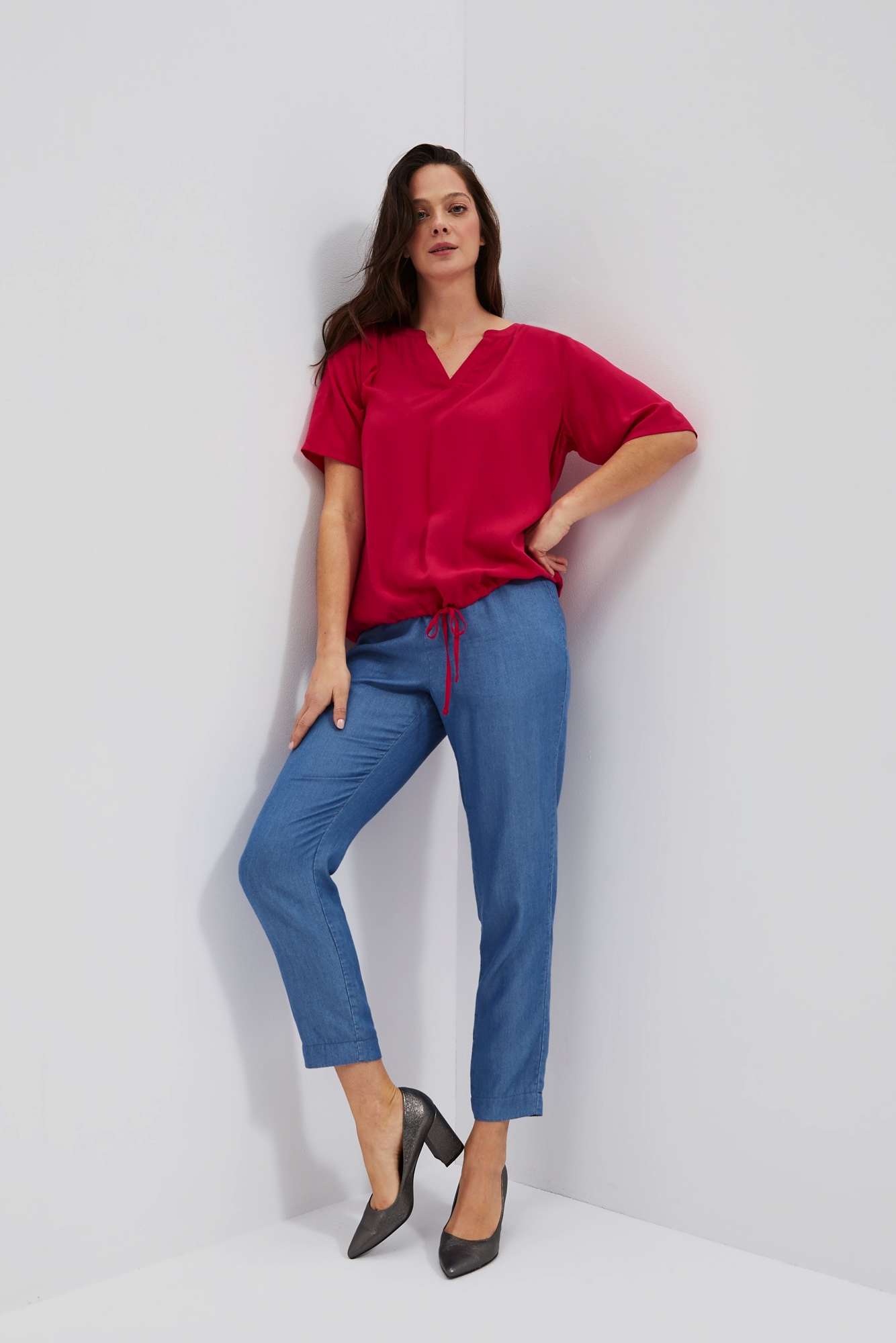 WOMEN'S SHIRT L-KO-4032 STRAWBERRY